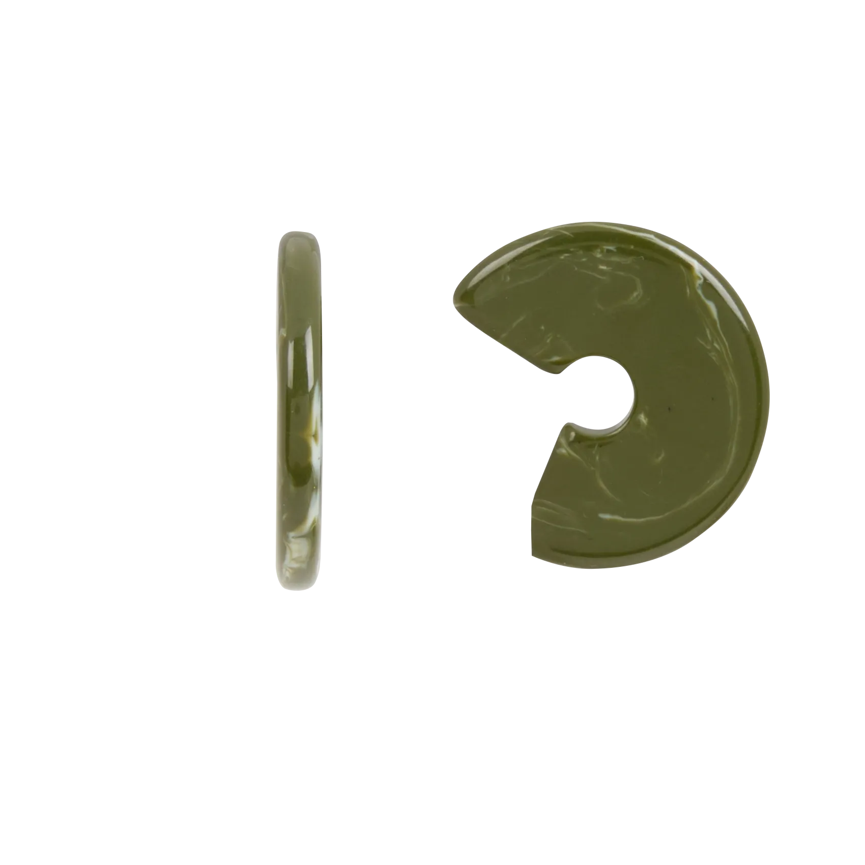 Offene Harzohrringe mit Marmoroptik Grun MARGAUT