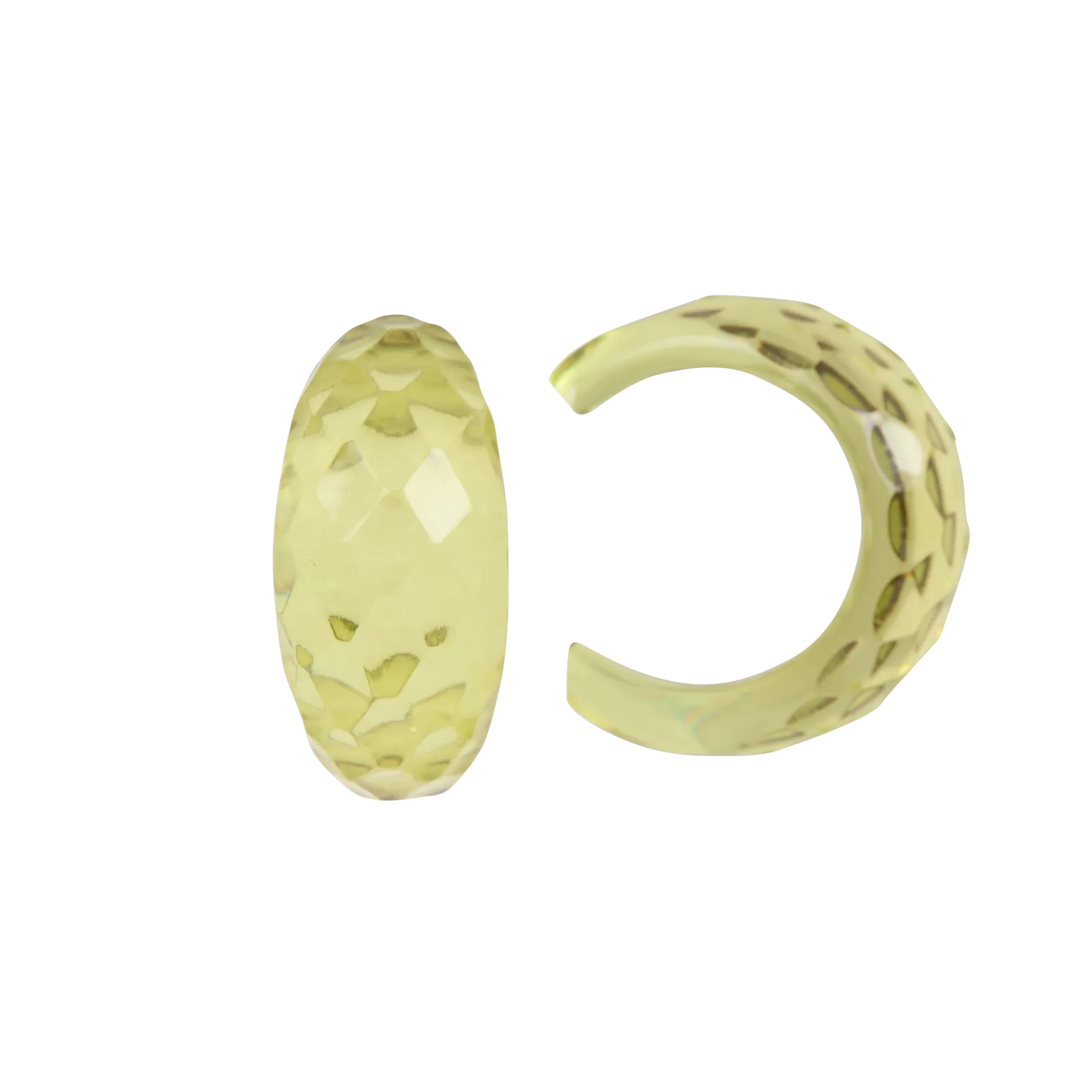 Facettierte offene Creolen Grun IRENA