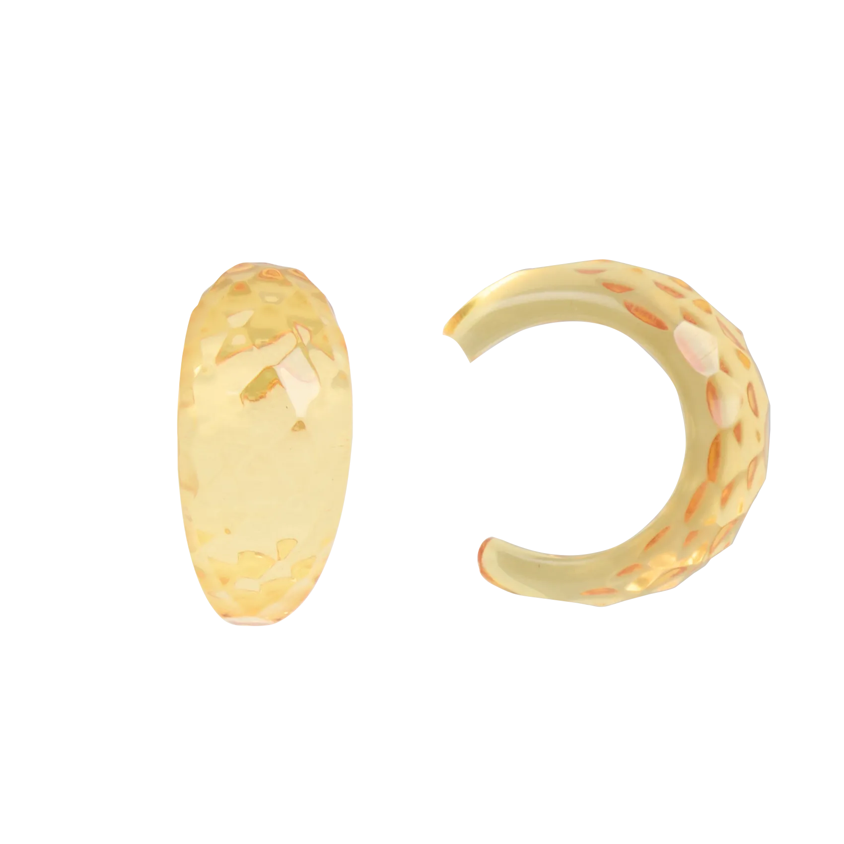 Facettierte offene Creolen Gelb IRENA