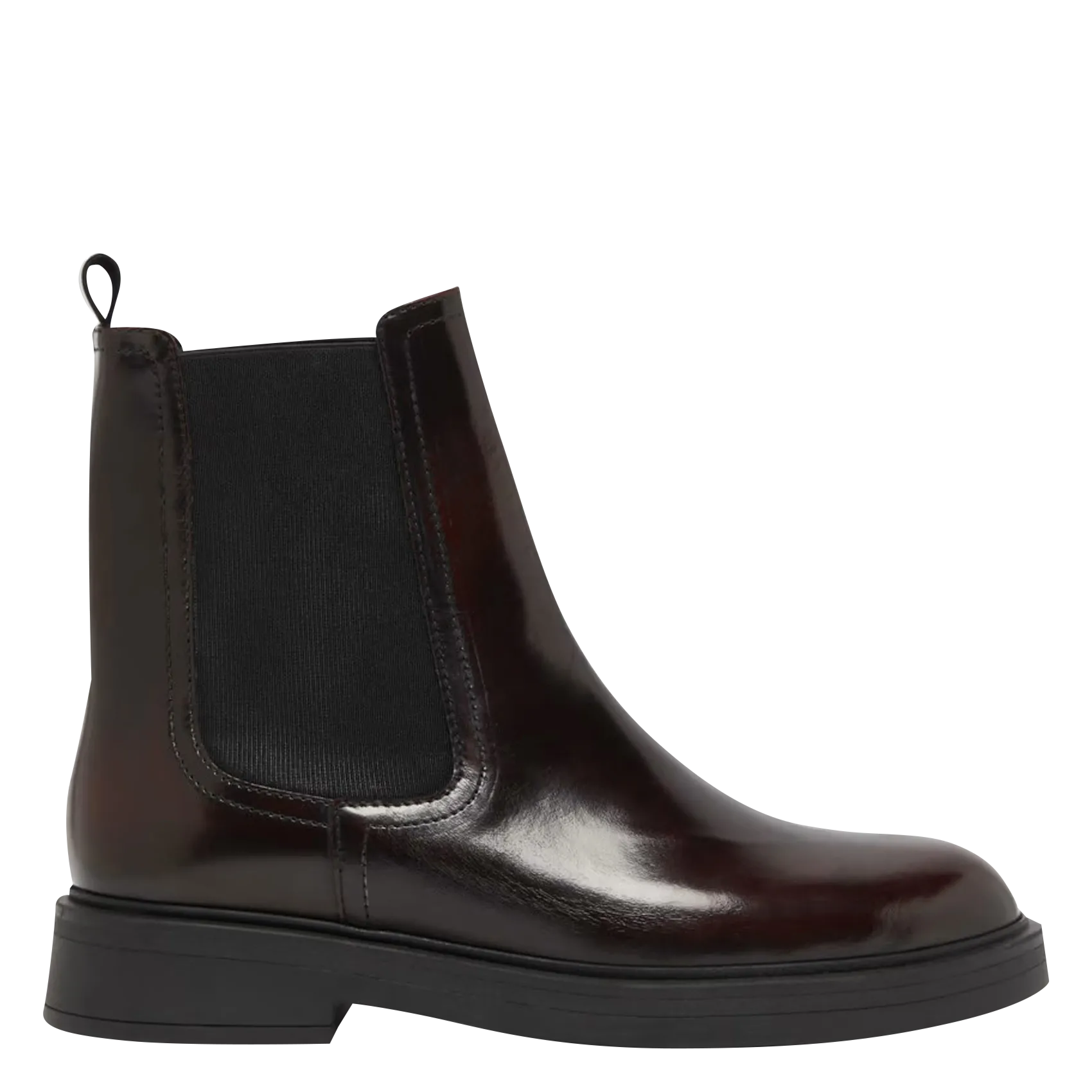 Stiefel aus glänzendem Leder mit runder Zehenkappe Rot AGEN