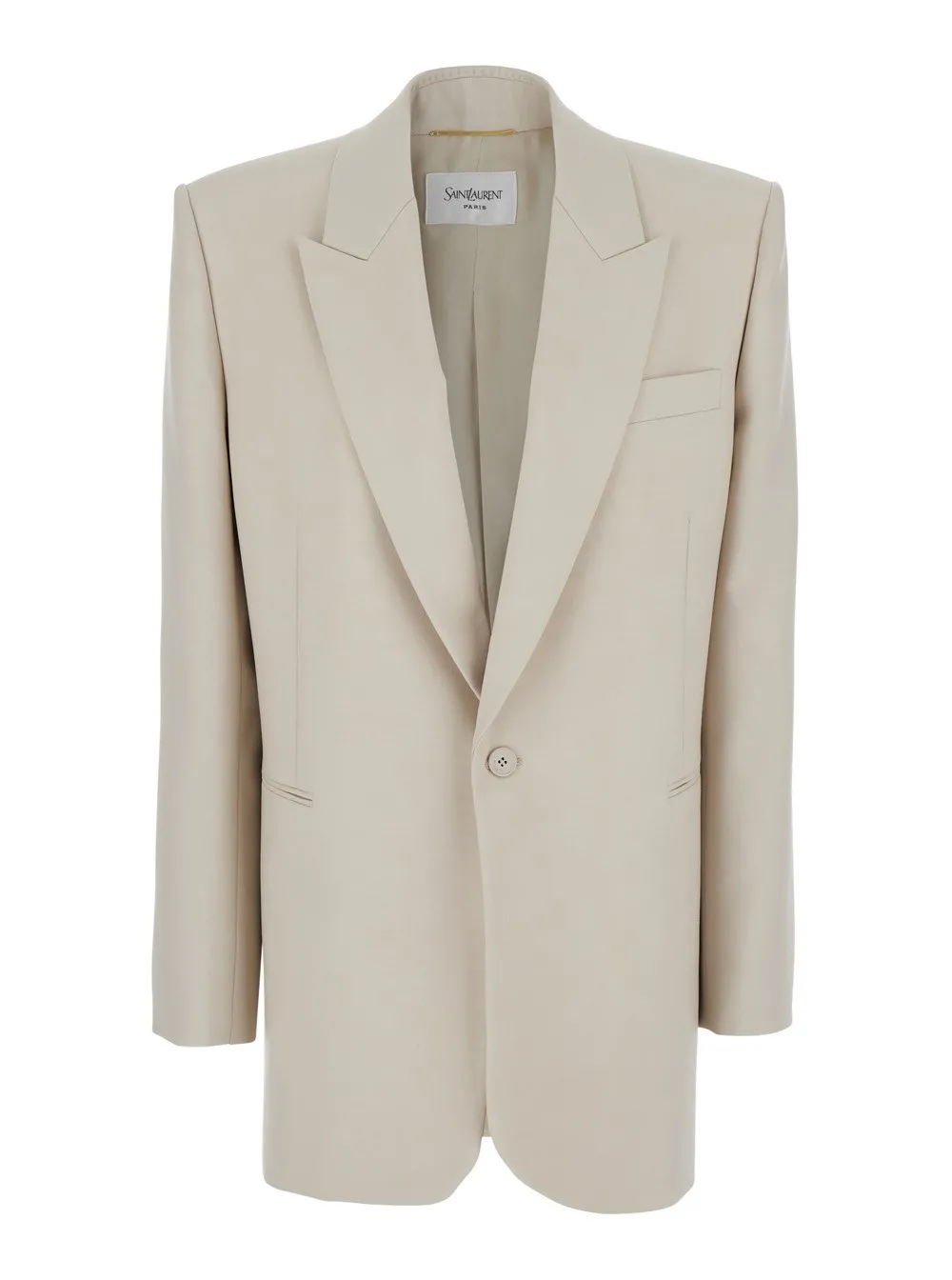 Einreihige Jacke für Damen aus Wolle in Weiß mit Schirm