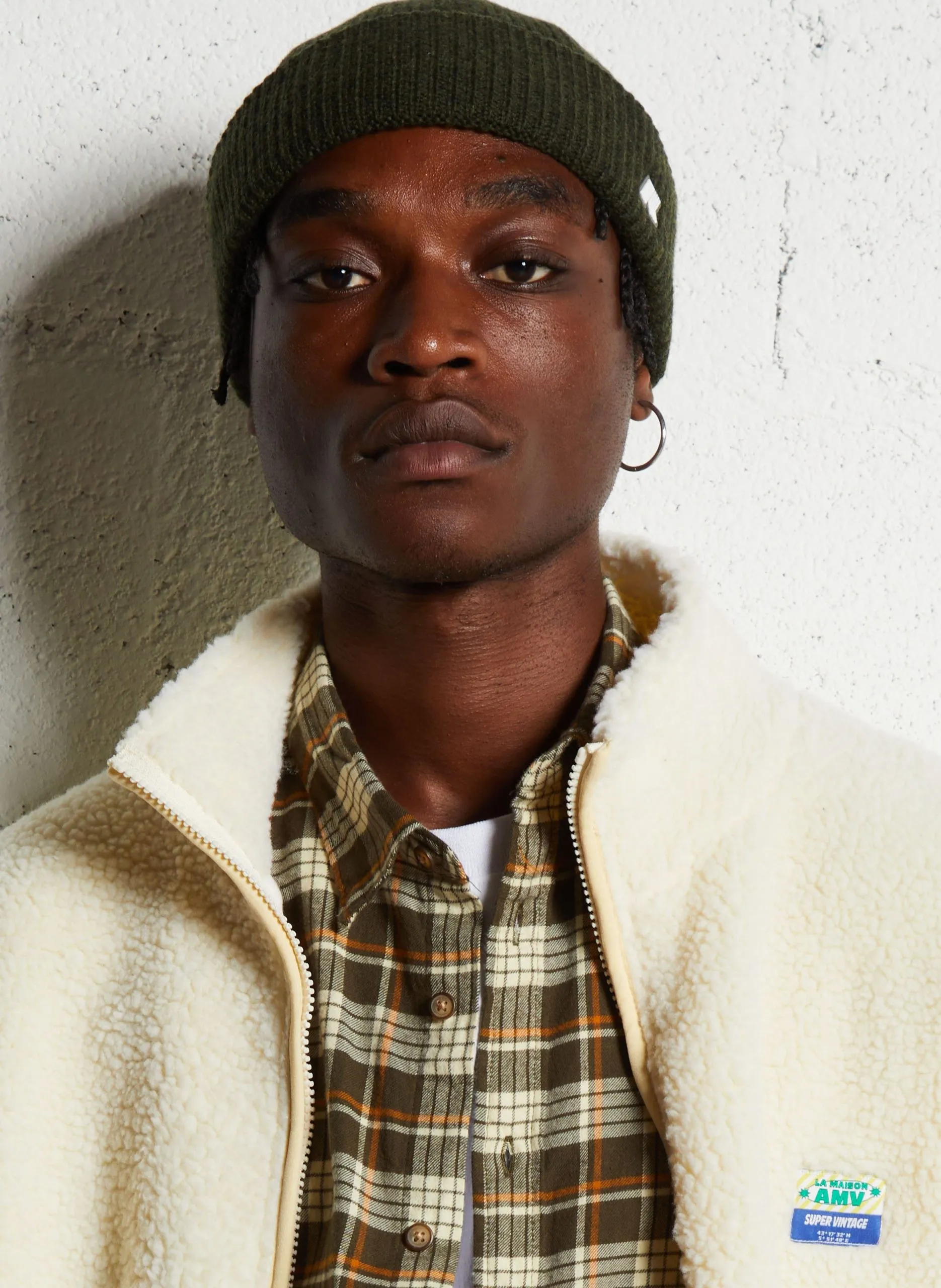 Einfarbige Wollmütze Grun BRICE CARDIGAN STITCH WOO