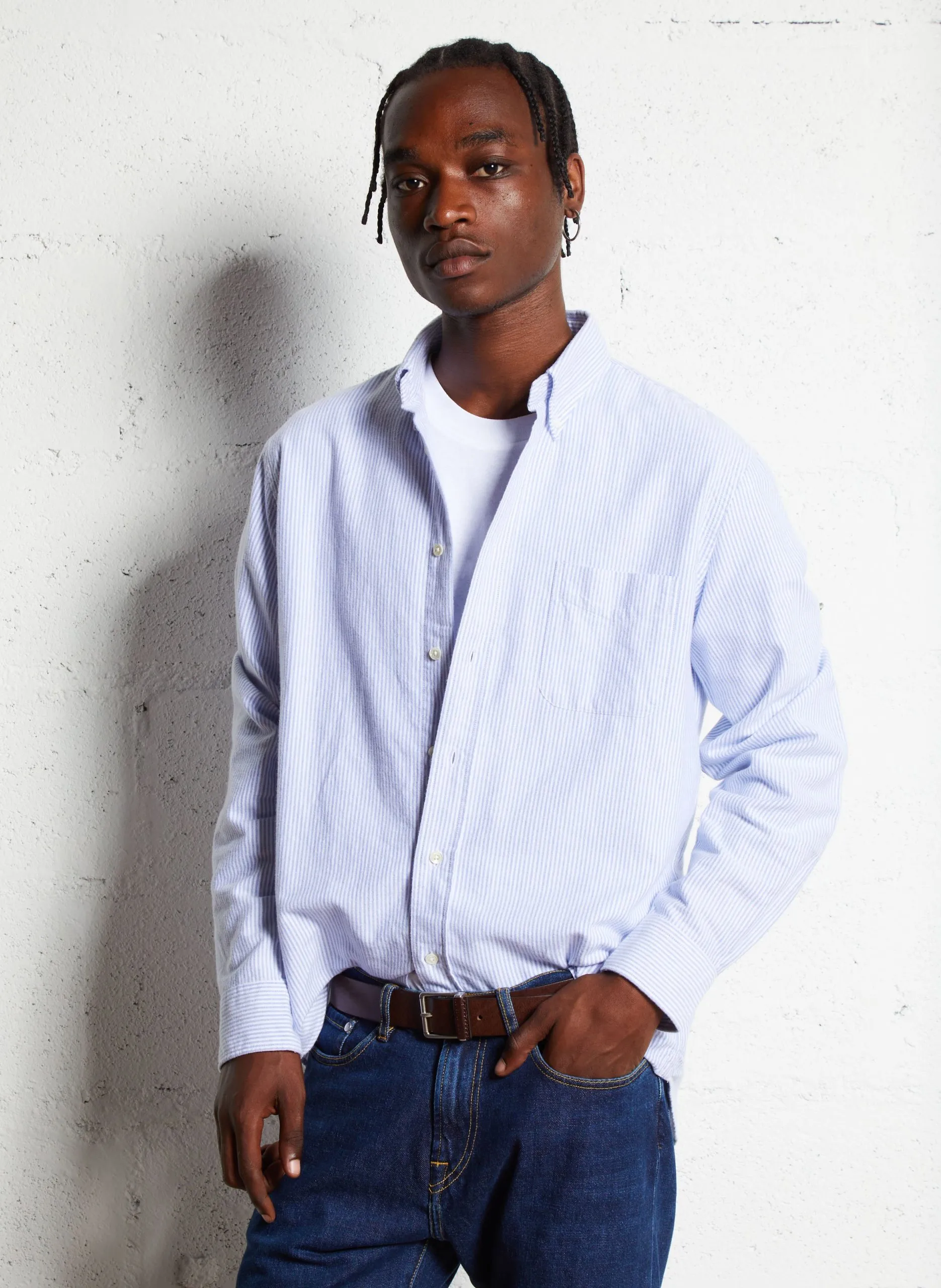 Baumwoll-Bluse Blau PITT