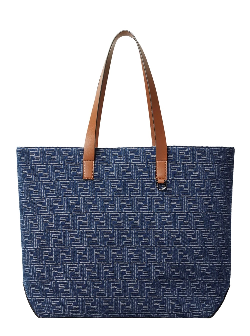 Blauer Shopper mit langen Griffen und All-Over-FF-Motiv aus Baumwolle Herren