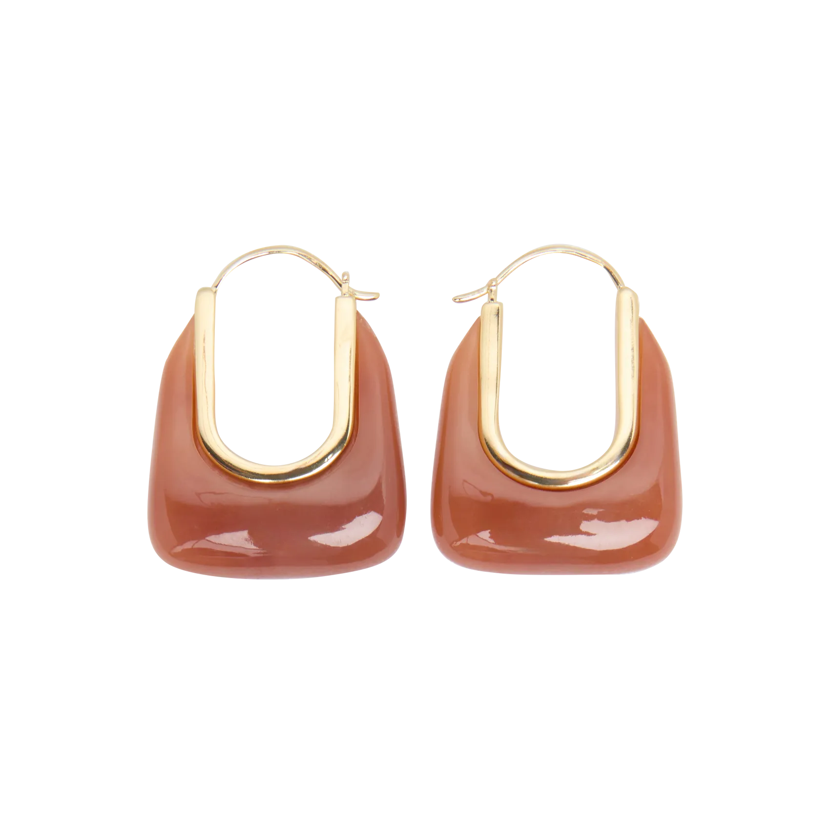 Rechteckige Creolen Braun DANY