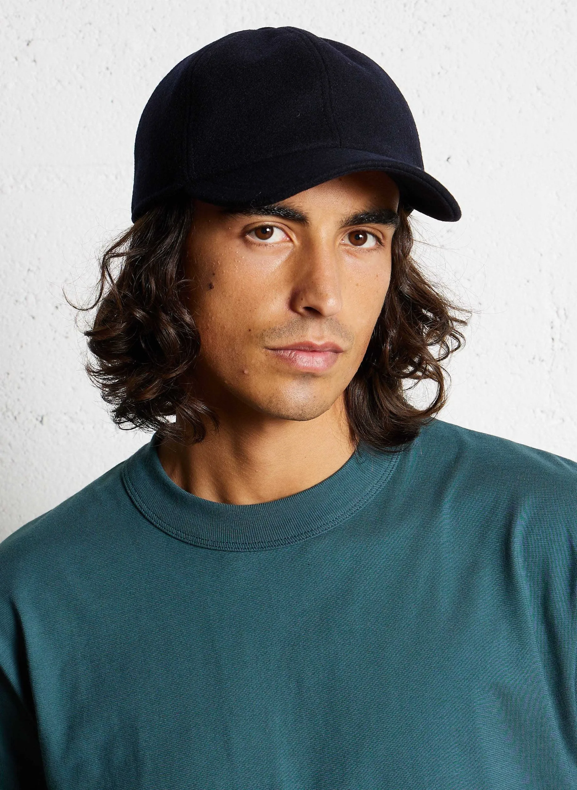 Kappe aus Wollmix Blau FABIEN