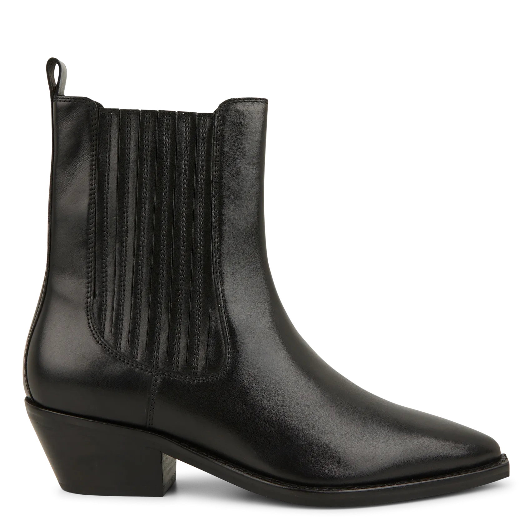 Cowboy-Stiefel mit Absatz aus Leder Schwarz