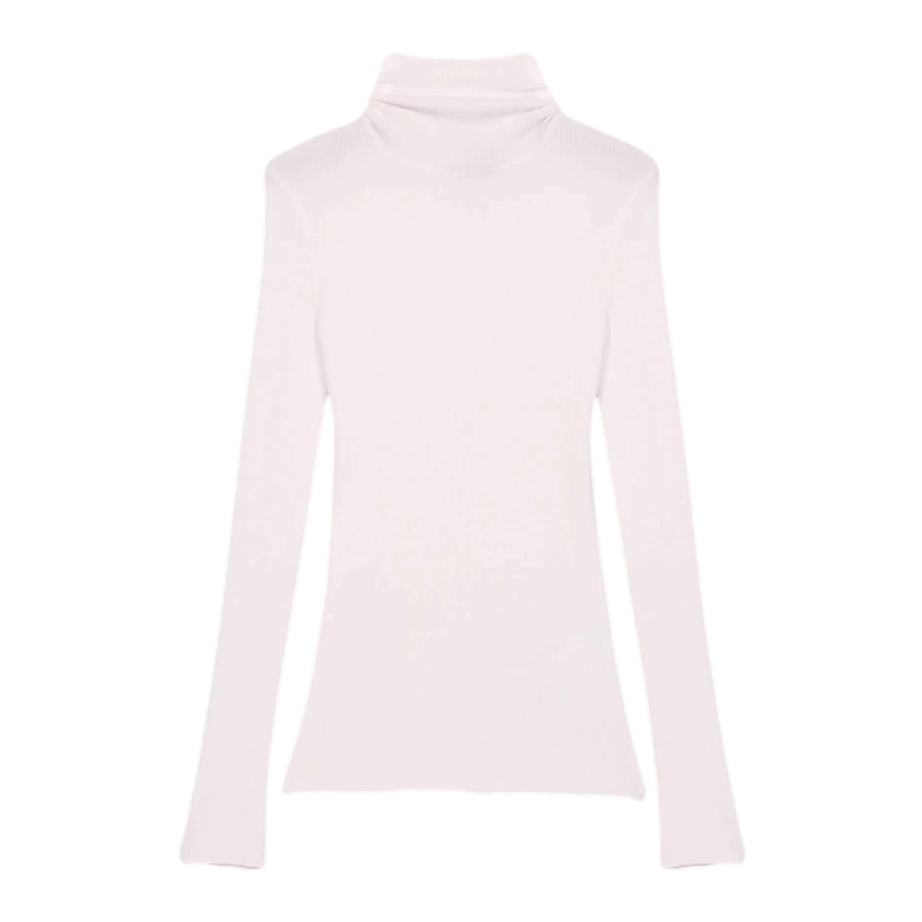 Rollkragenpullover aus Wolle und Seide gemischt Beige