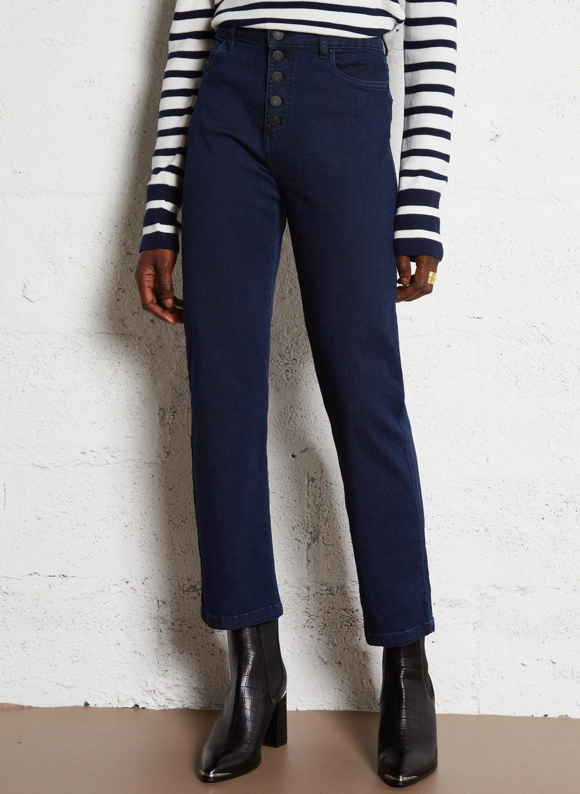 Gerade geschnittene Jeans aus Baumwoll-Mix Blau JANIS