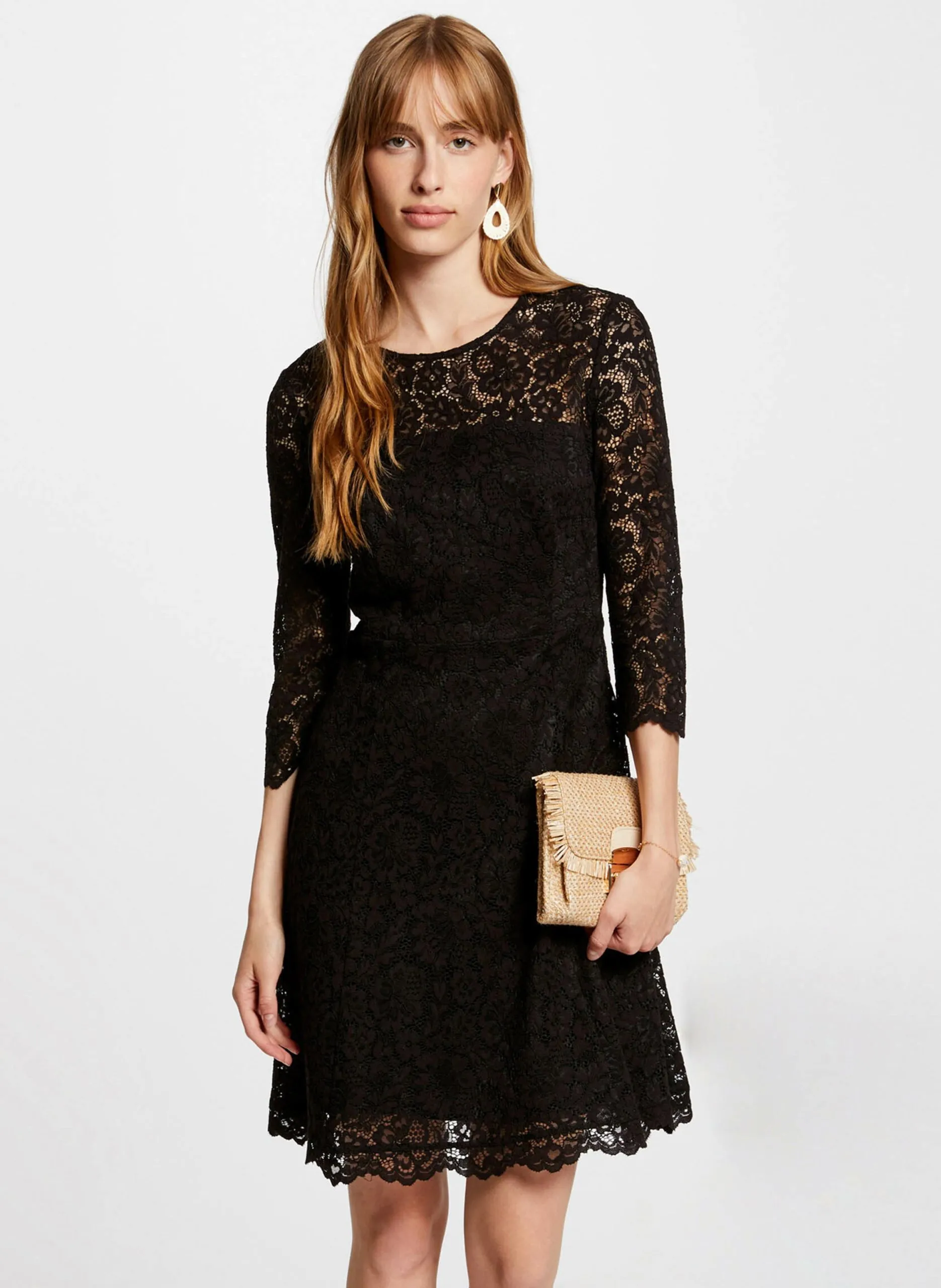 Kurzes Spitzenkleid Braun 242-RAMPLE