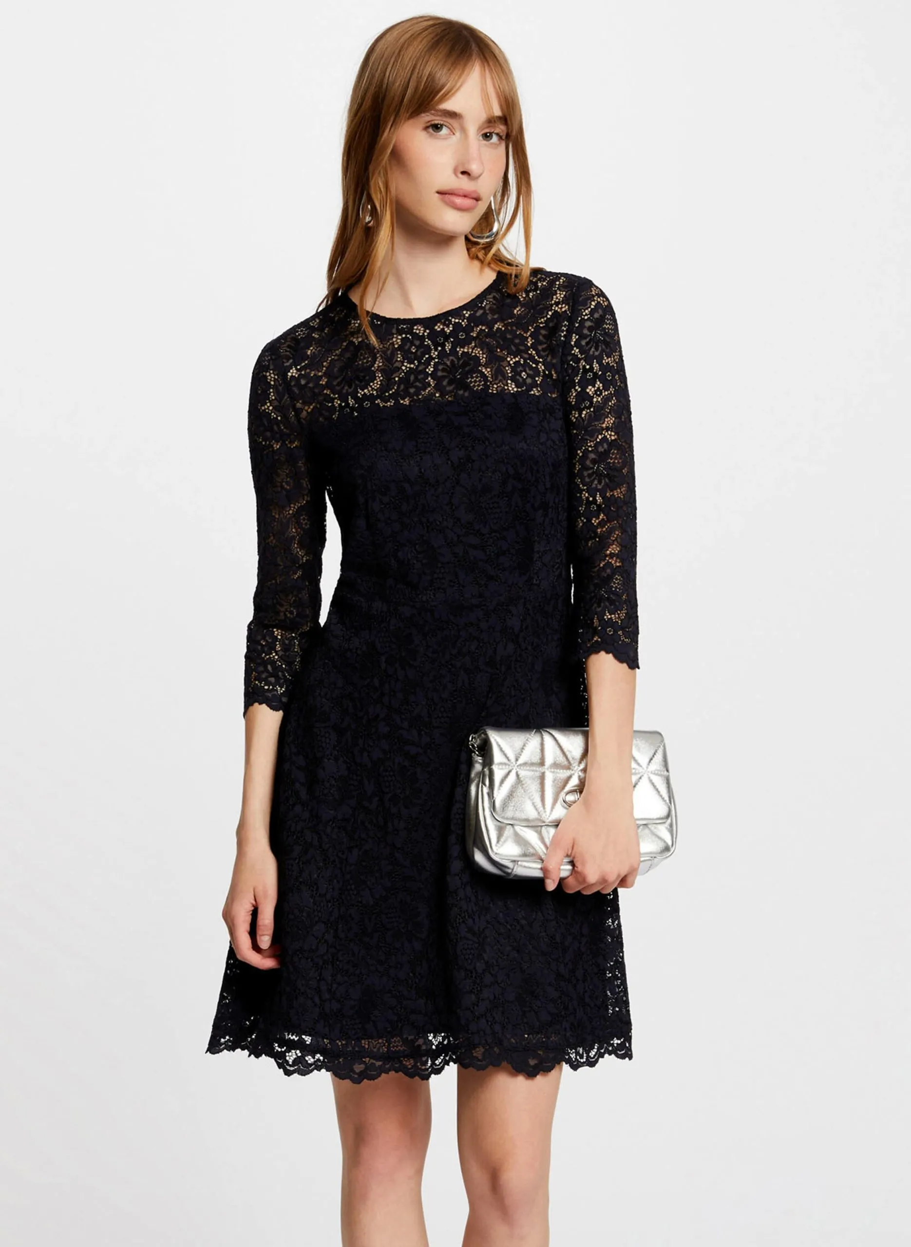 Kurzes Spitzenkleid Blau 242-RAMPLE