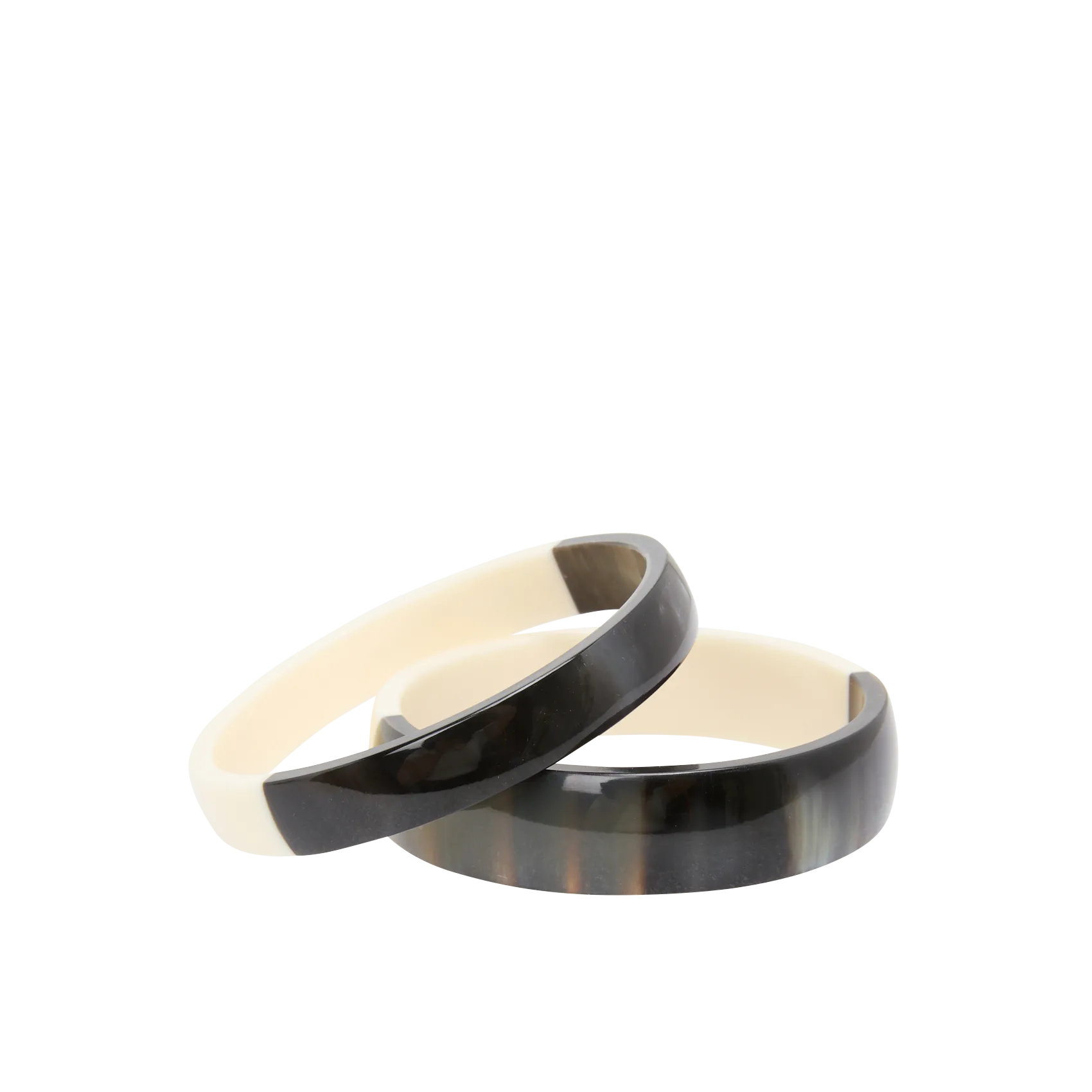 Set aus zwei runden Bicolor-Armreifen Weiss MAYSON