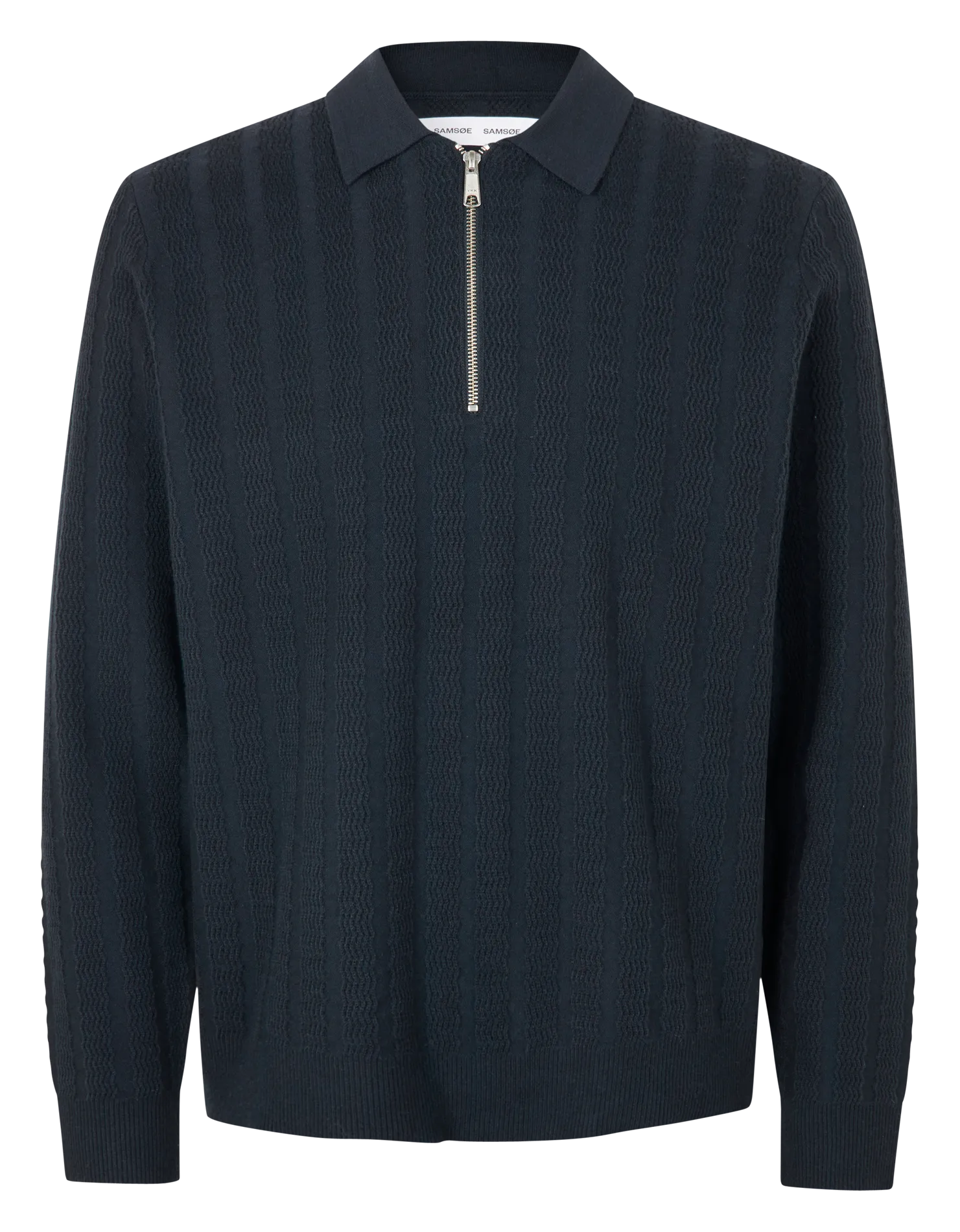 Regular Polo Langarm Blau GABRIEL