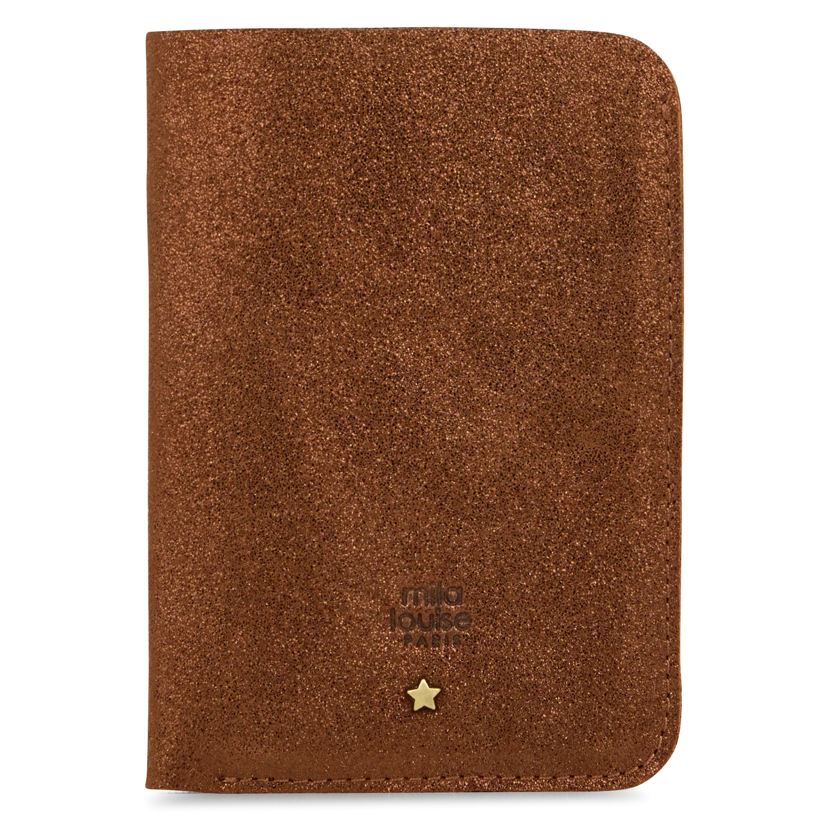 Aurore - Geldbörse aus Metallic-Leder Braun ORY