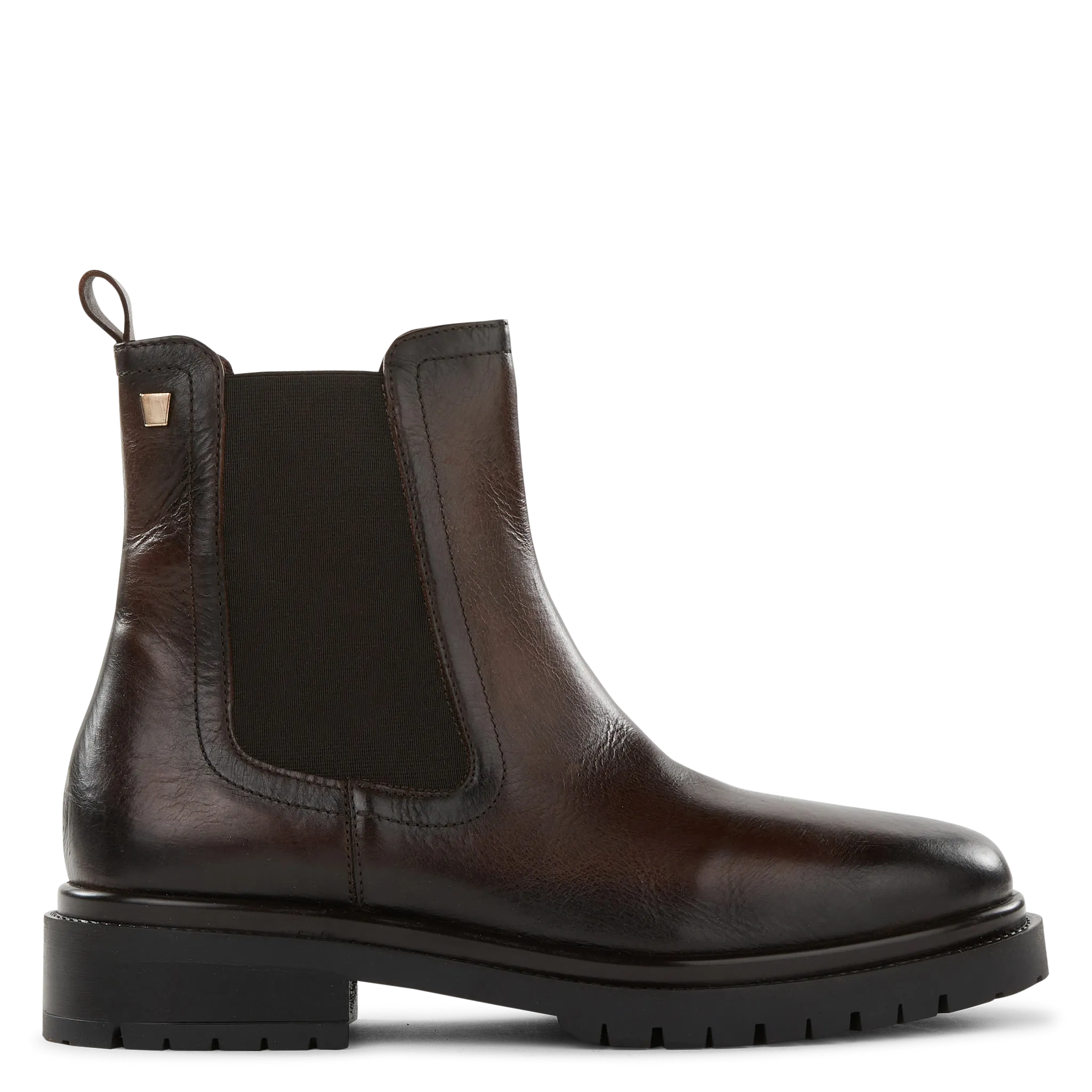 Lederstiefeletten mit Profilsohle Braun OTIS