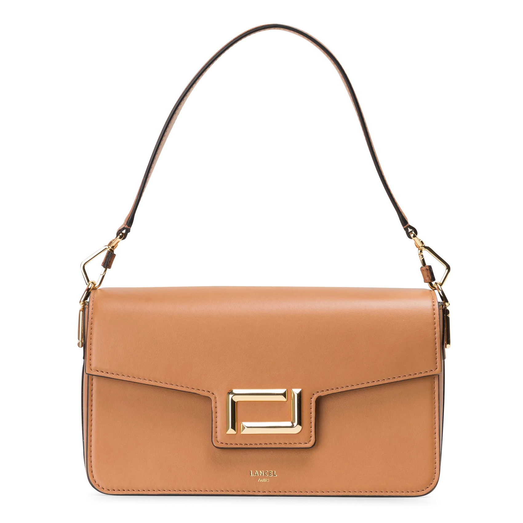 Leder-Umhängetasche mit Umschlag Beige ANGELE M