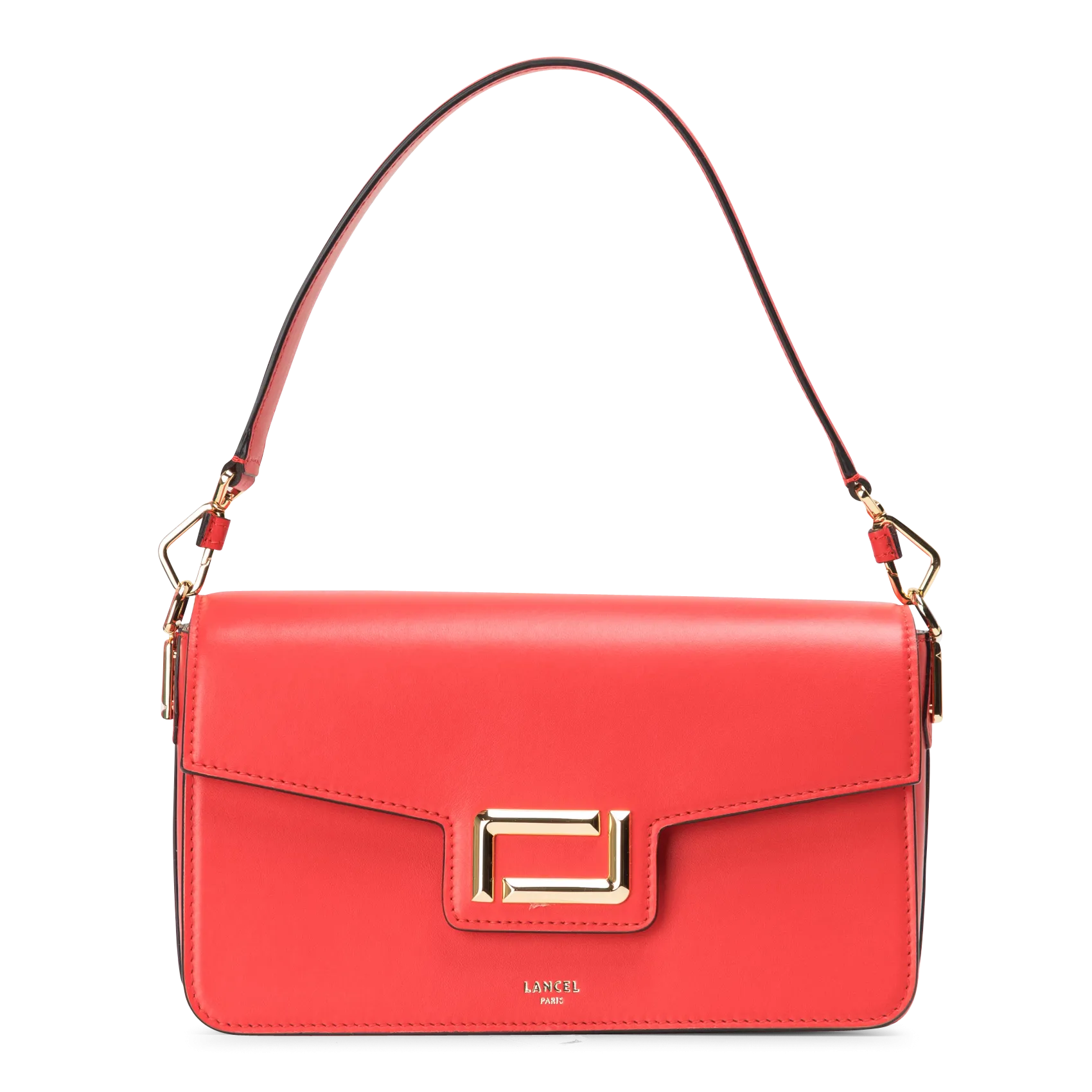 Leder-Umhängetasche mit Umschlag Rot ANGELE M