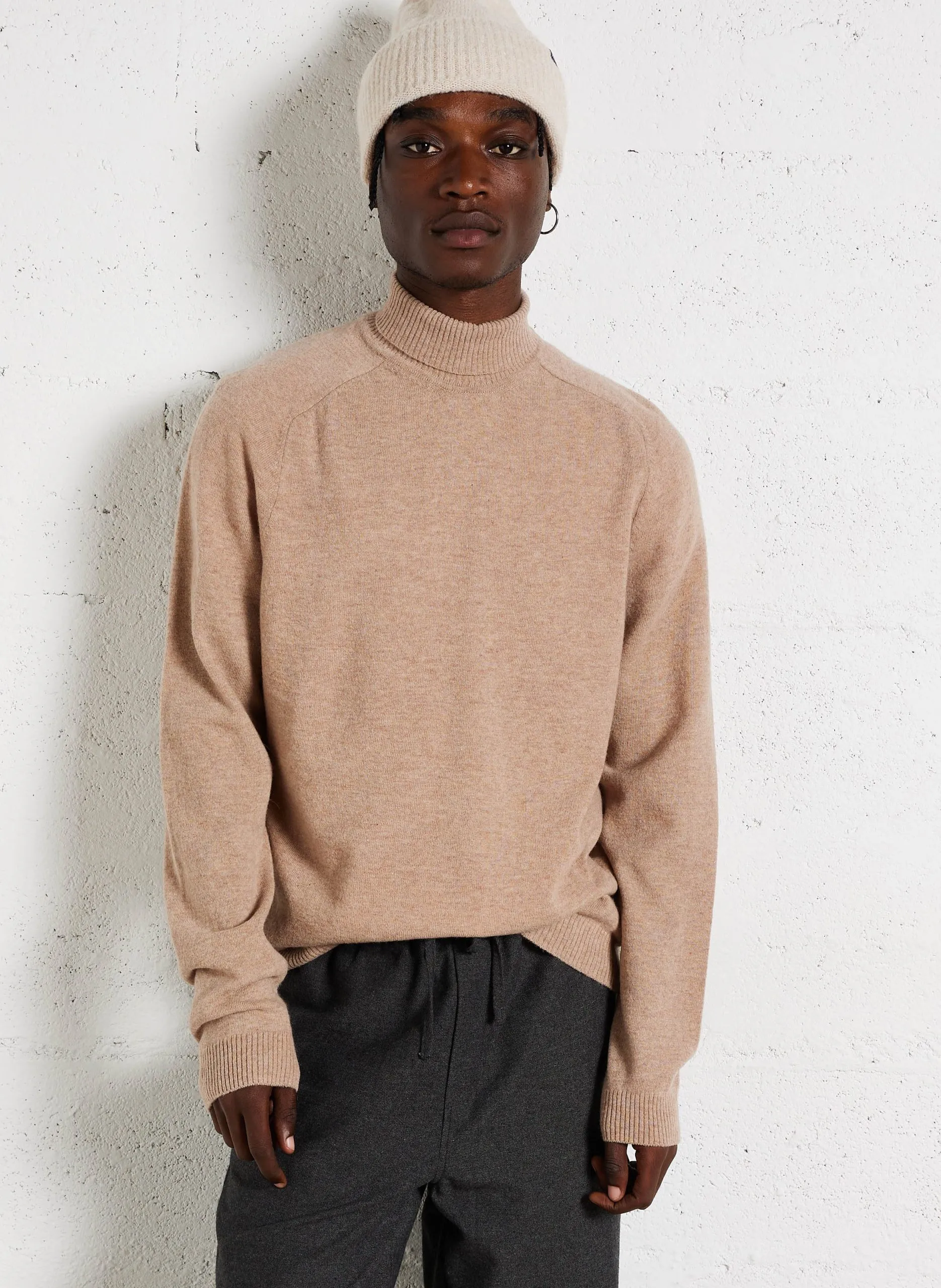 Regular-Fit Rollkragenpullover aus Wolle Braun