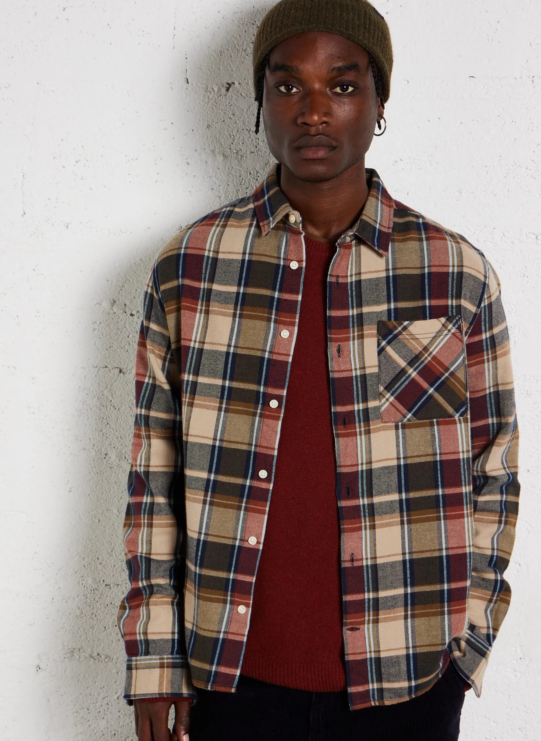 Bio-Baumwollbluse mit klassischem Kragen Mehrfarbig