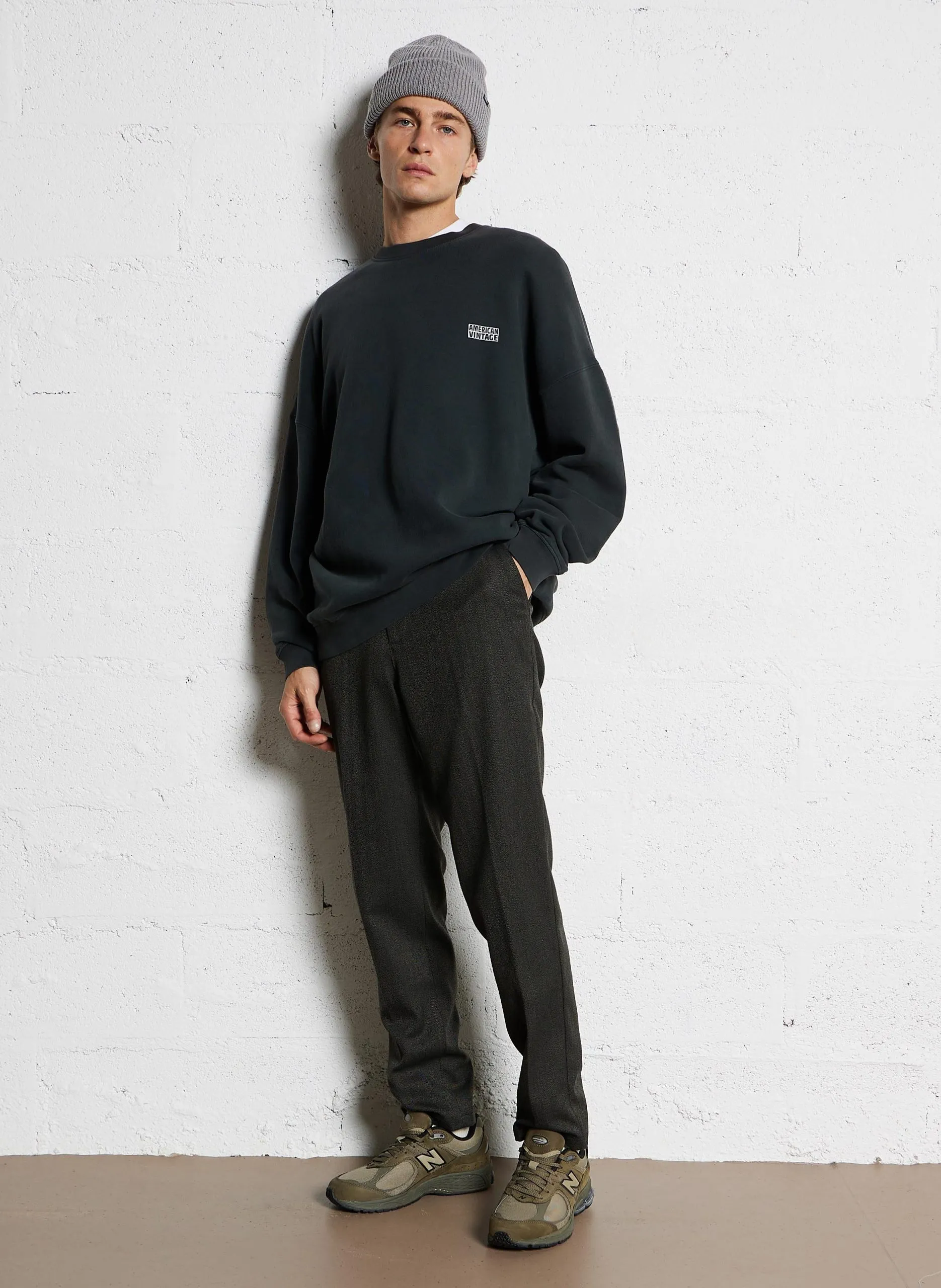 Oversize-Sweatshirt aus Baumwoll-Mix mit Rundhalsausschnitt Schwarz IZUBIRD