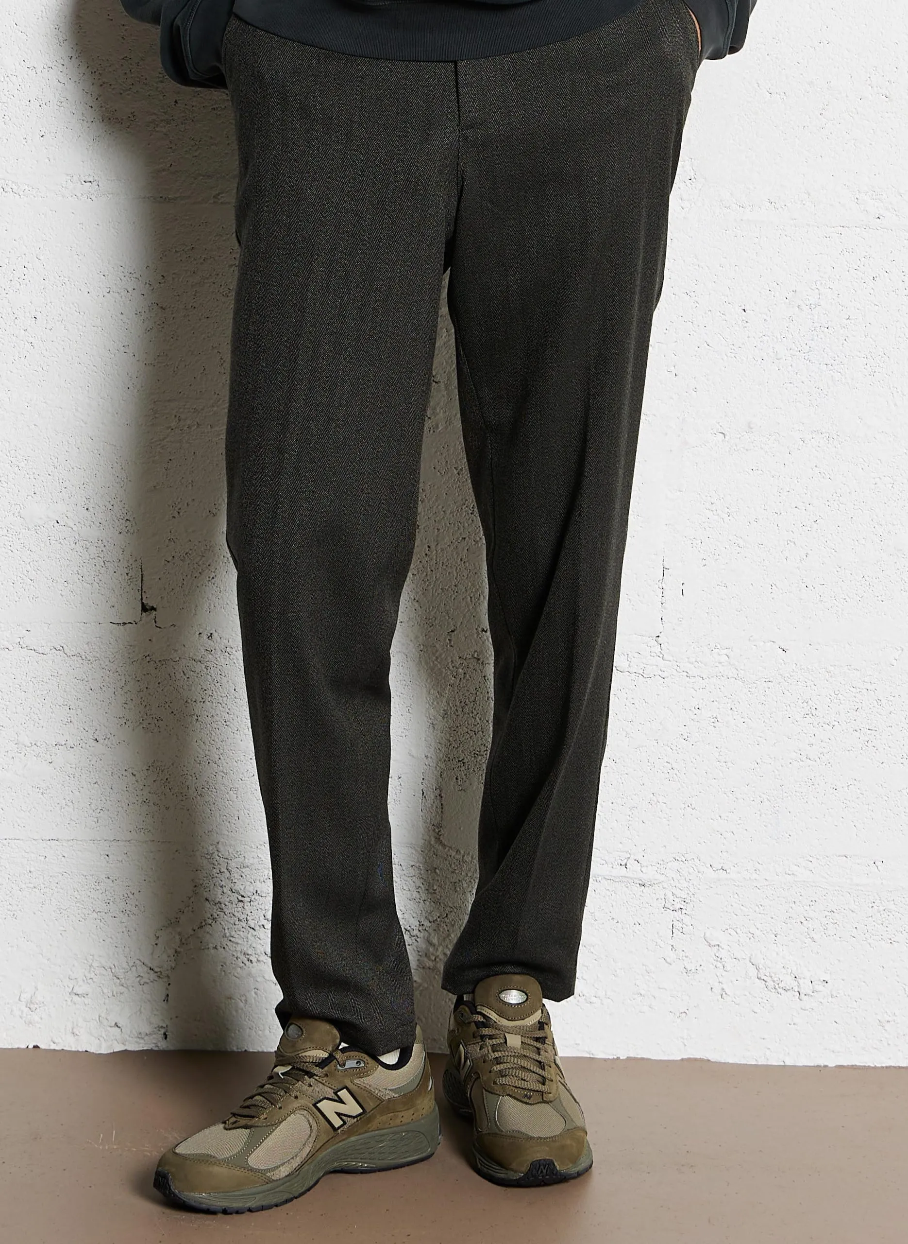 Anzughose mit Fischgrätmuster Grun COMO REG