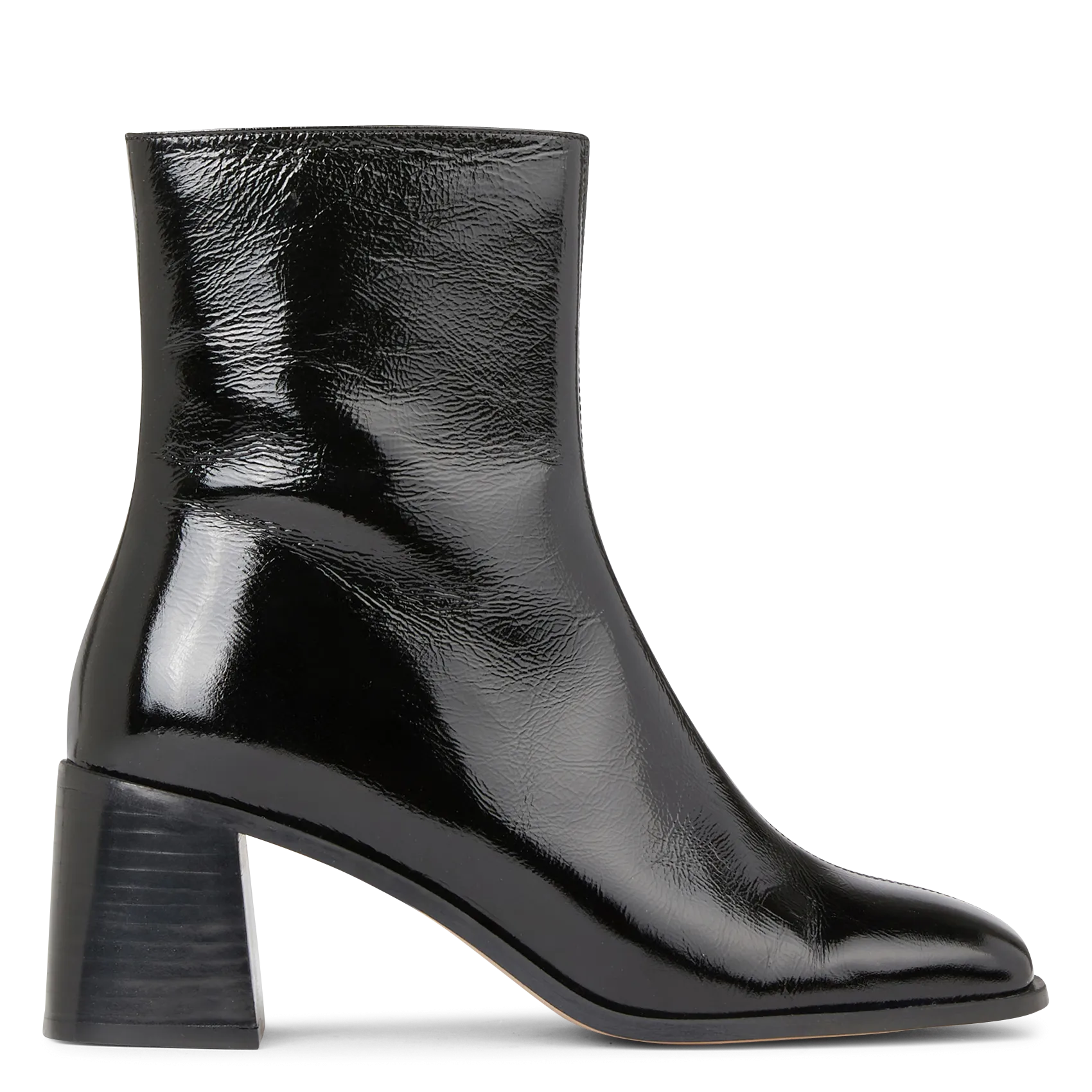 Alphonse - Halbstiefel aus Lackleder Schwarz HULSA