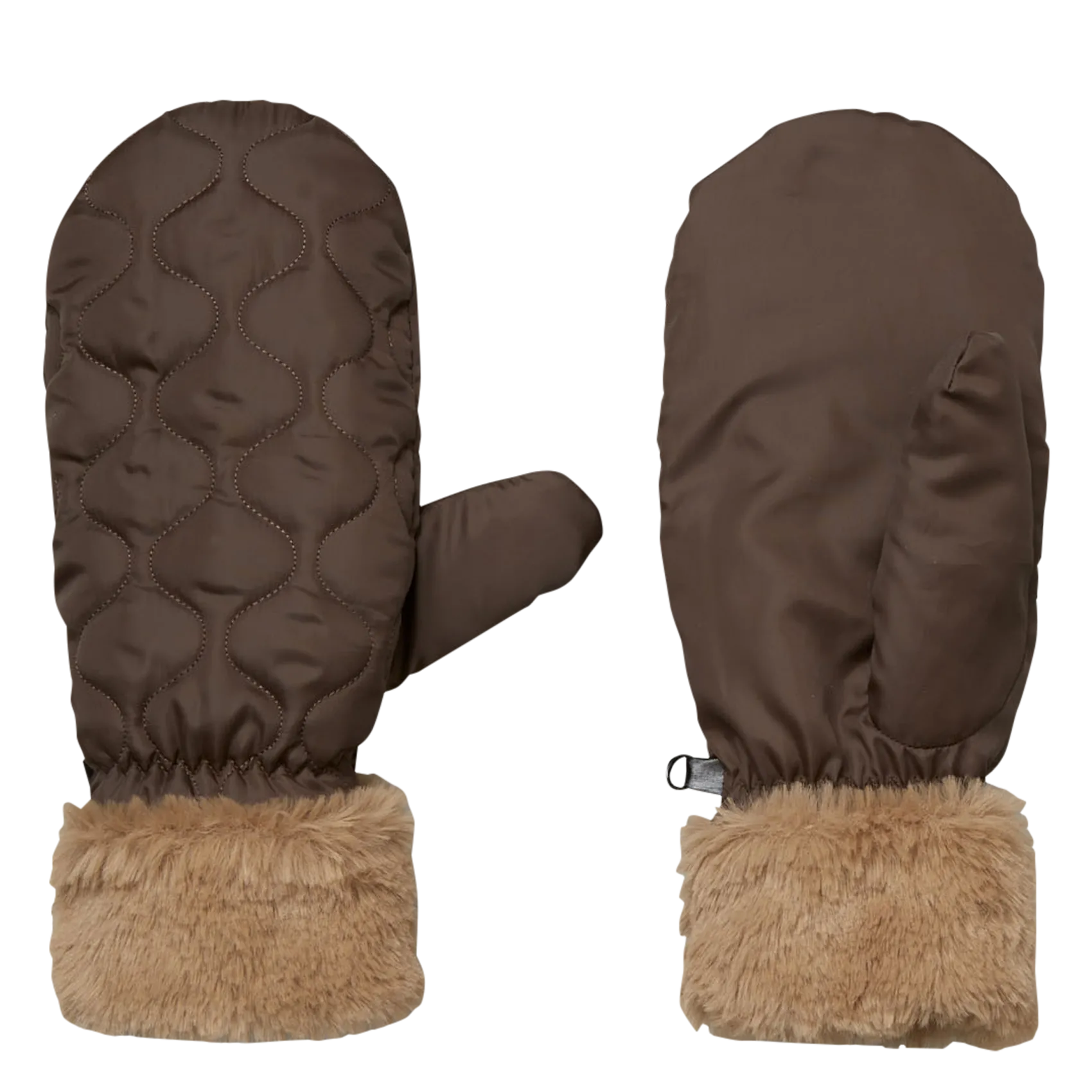 Gesteppte Fausthandschuhe Braun