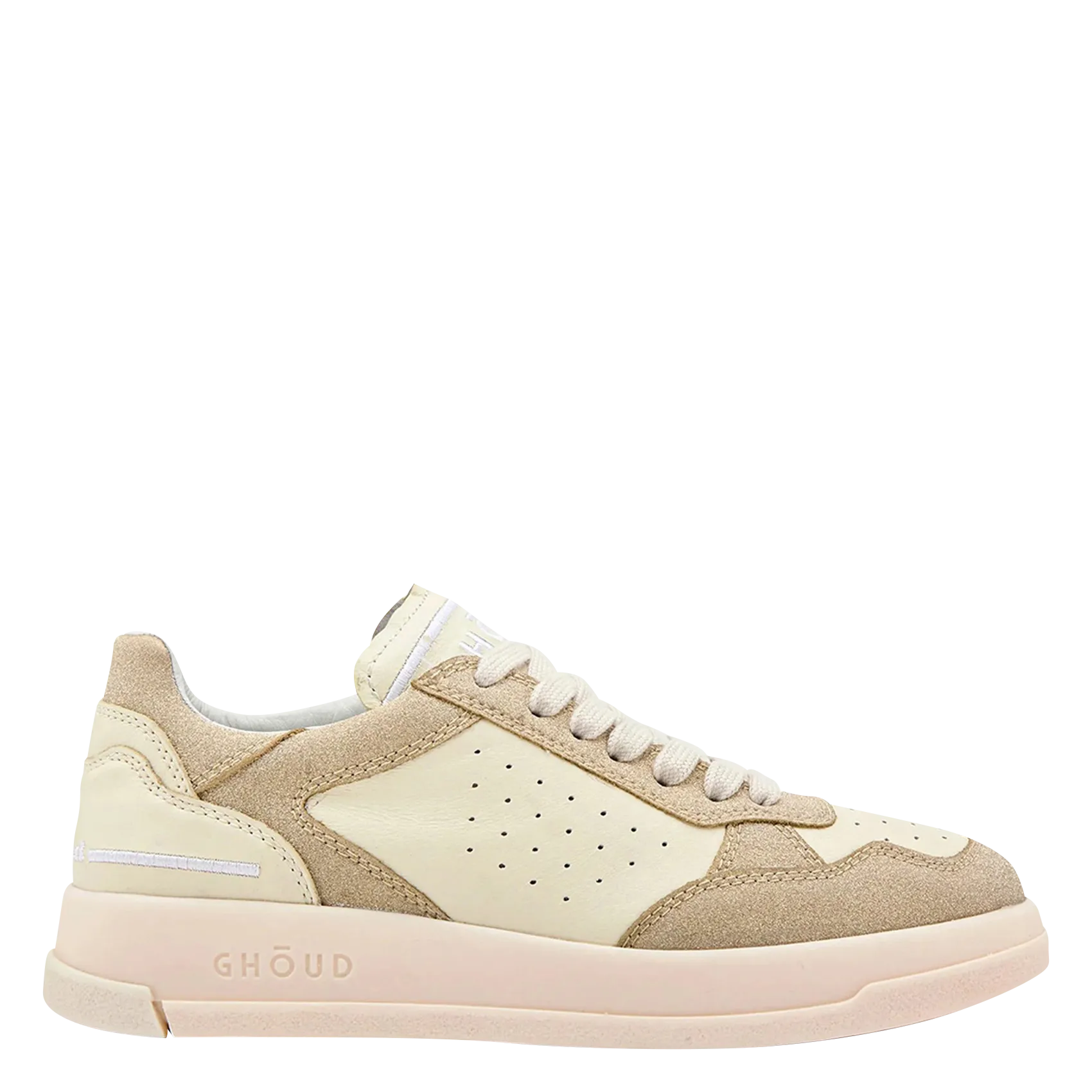 Niedrige Sneaker aus Leder-Mix Beige TWEENER