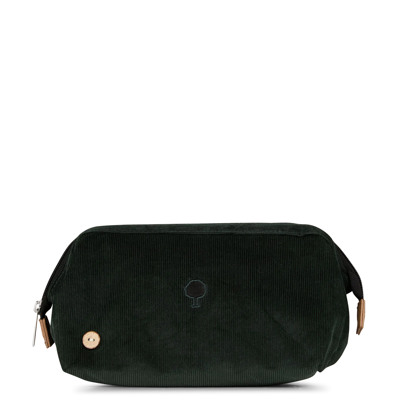 Gestreifte Kulturbeutel aus recycelter Baumwolle Grun