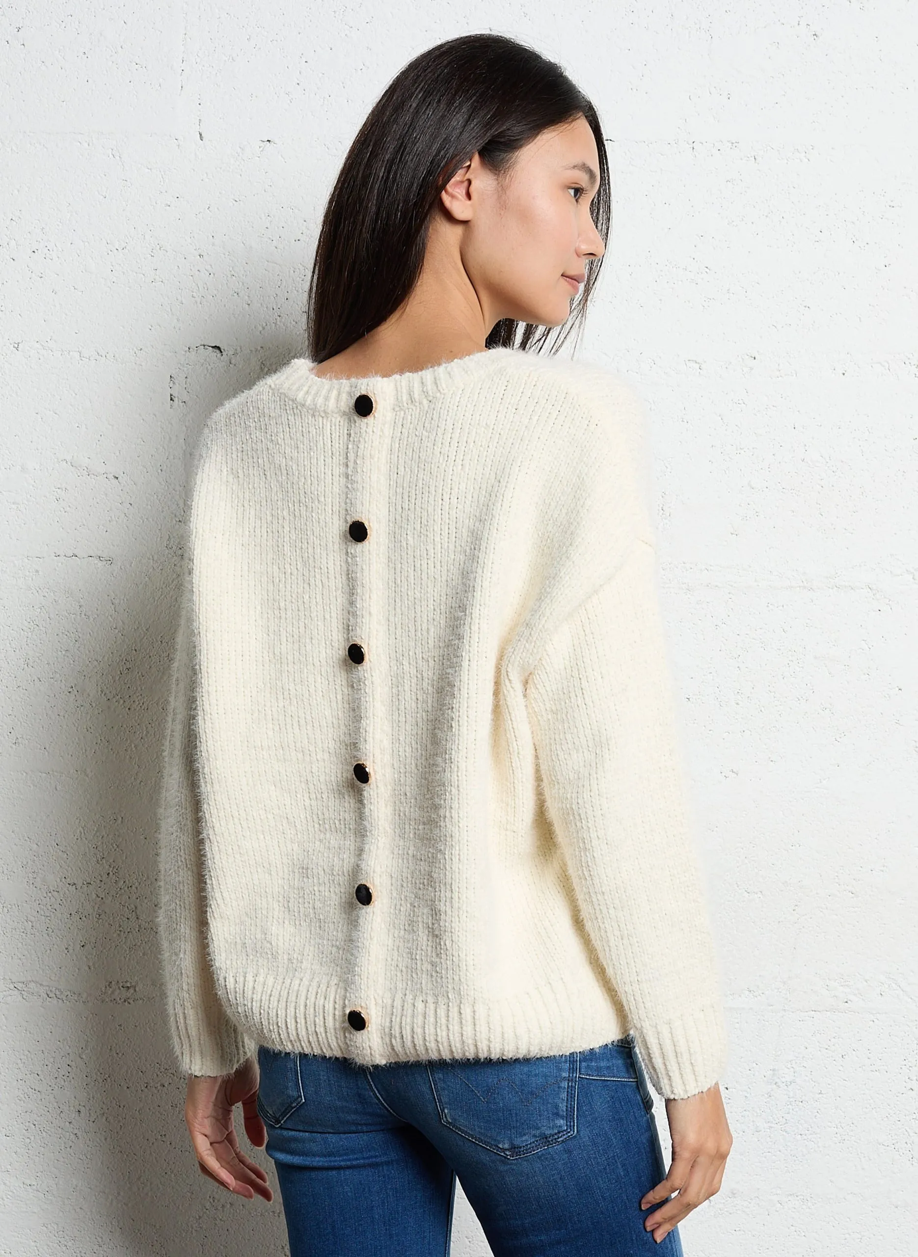 Camilo - Pullover aus angerautem Strick Weiss DAISY