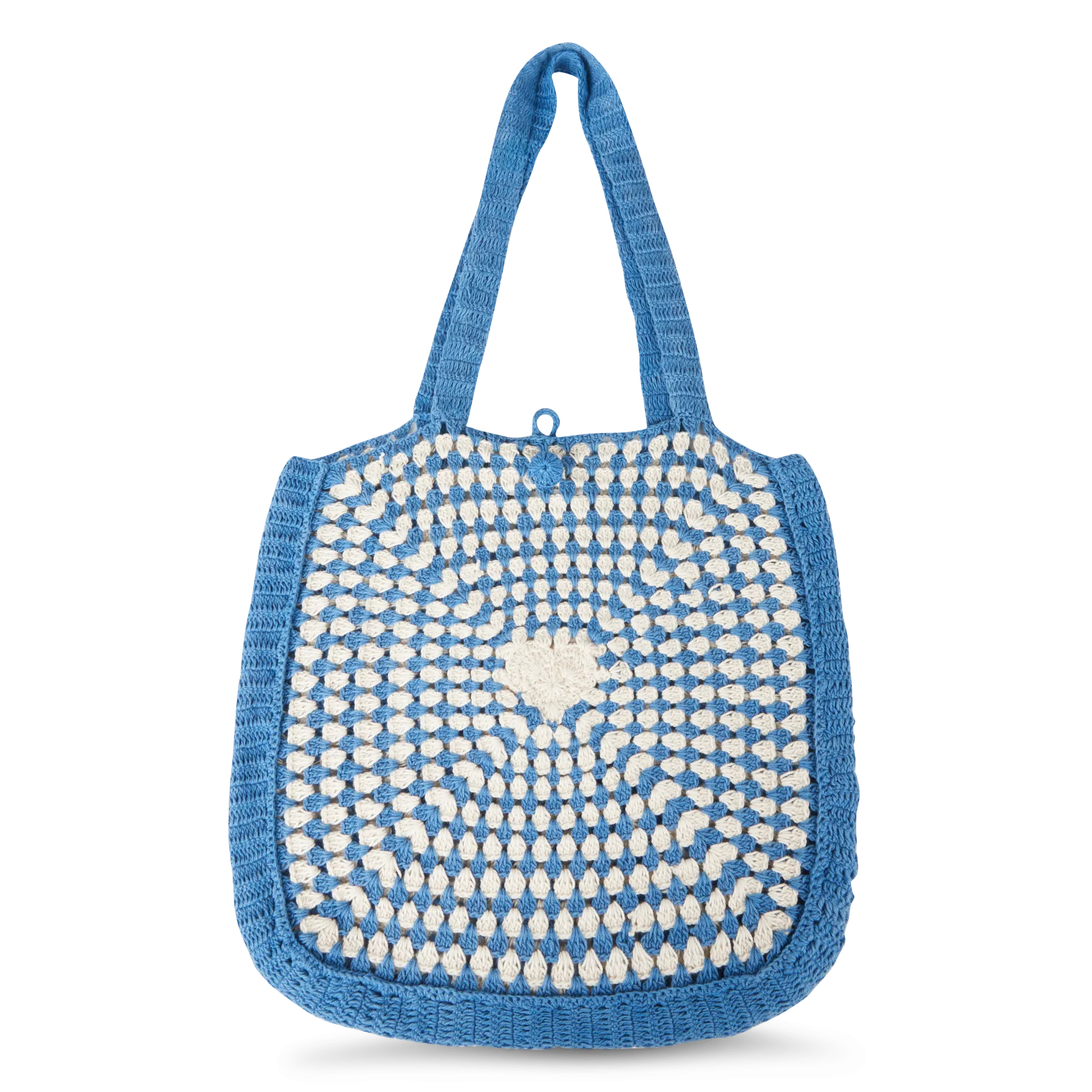 Schultertasche aus Baumwolle Blau