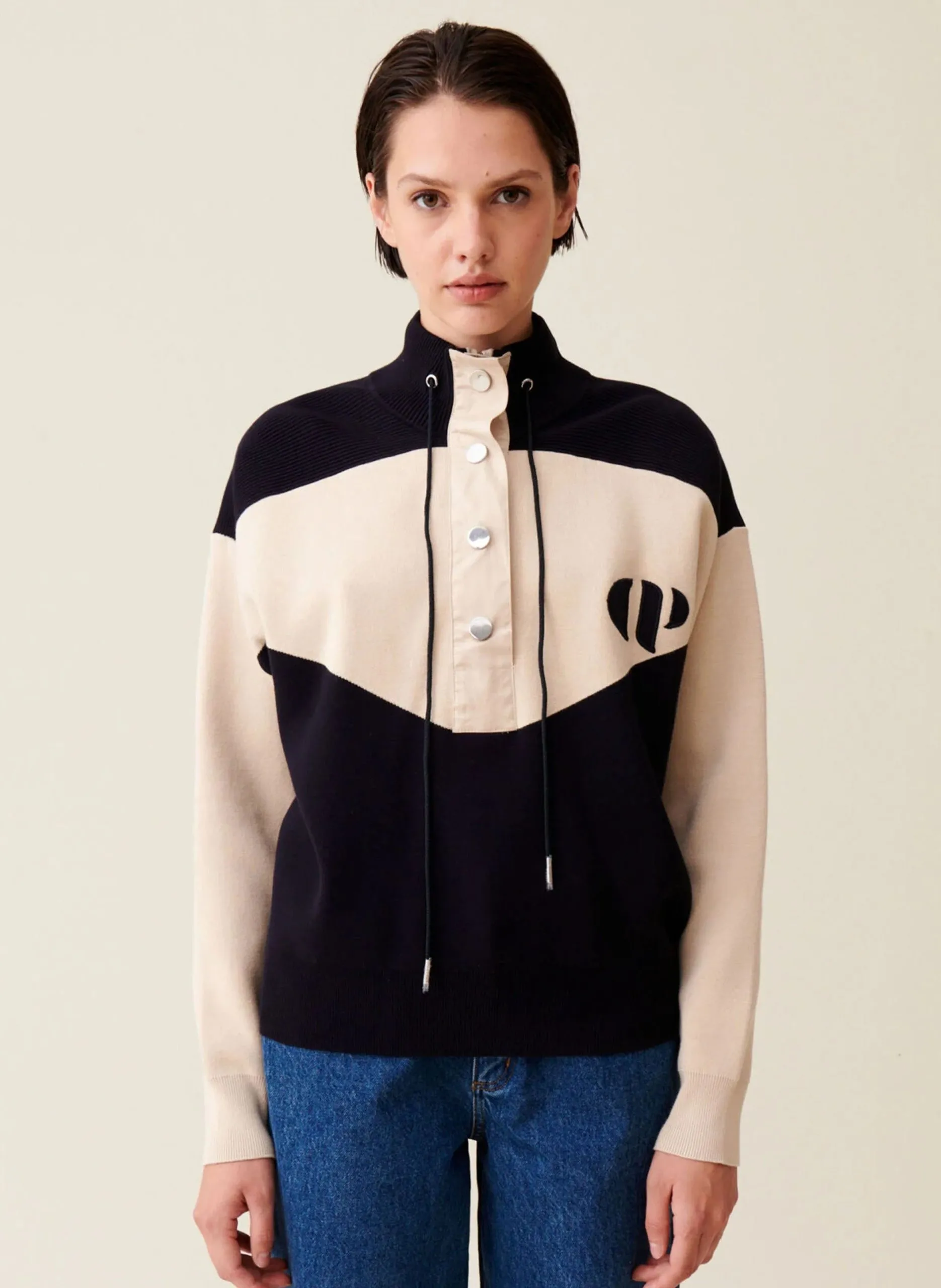 Sweatshirt mit Stehkragen Blau