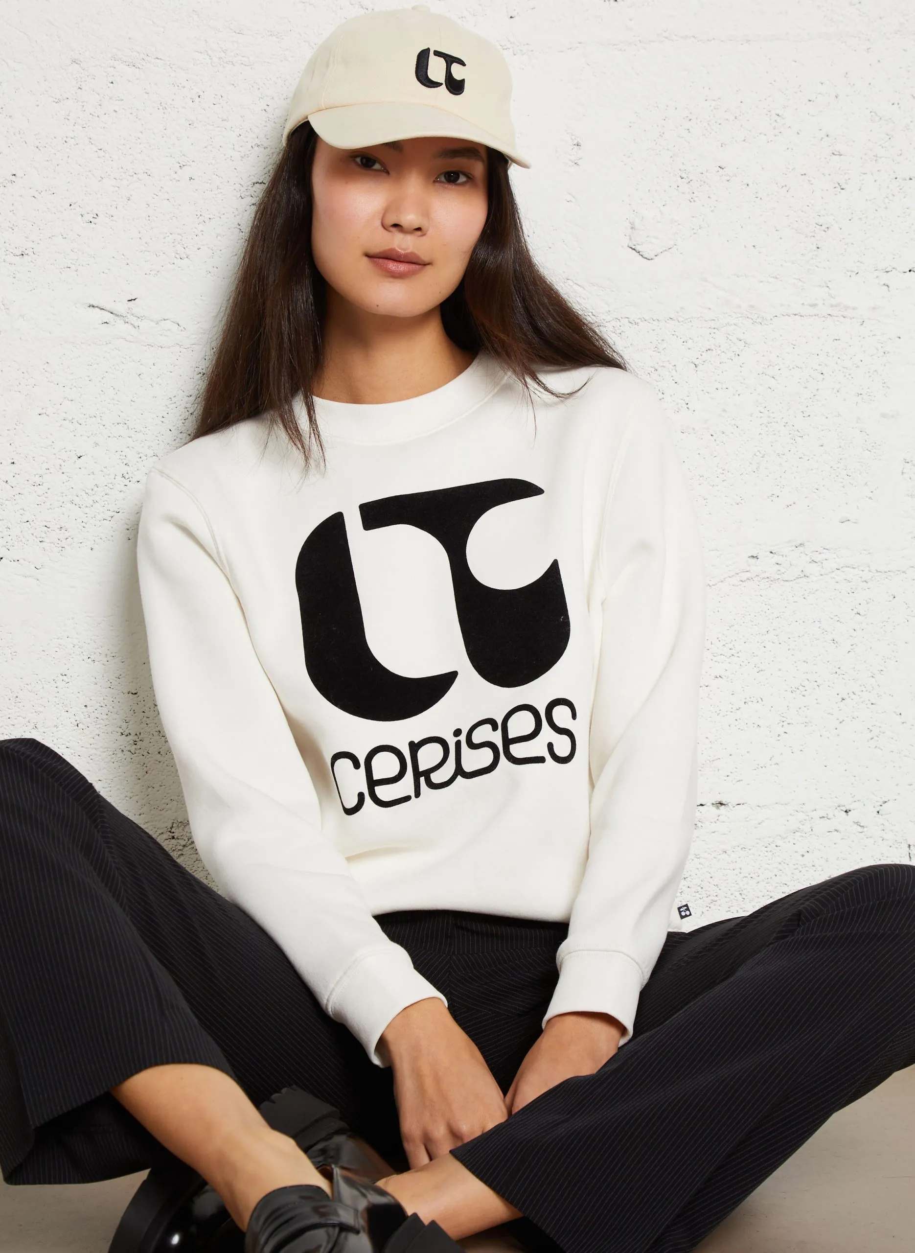 Rundhals-Sweatshirt aus Baumwoll-Mix Weiss PAOLO