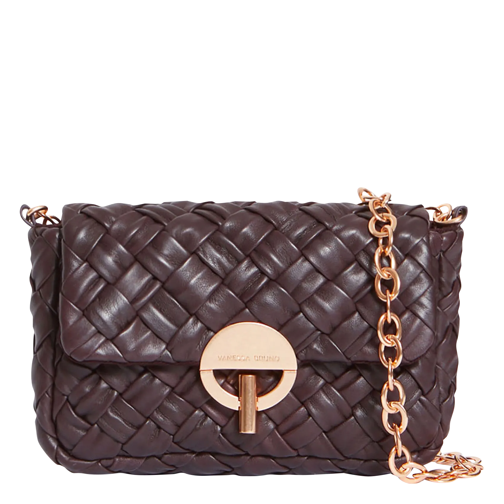 Metropolis Gilda - Umhängetasche aus geflochtenem Leder Braun NANO MOON