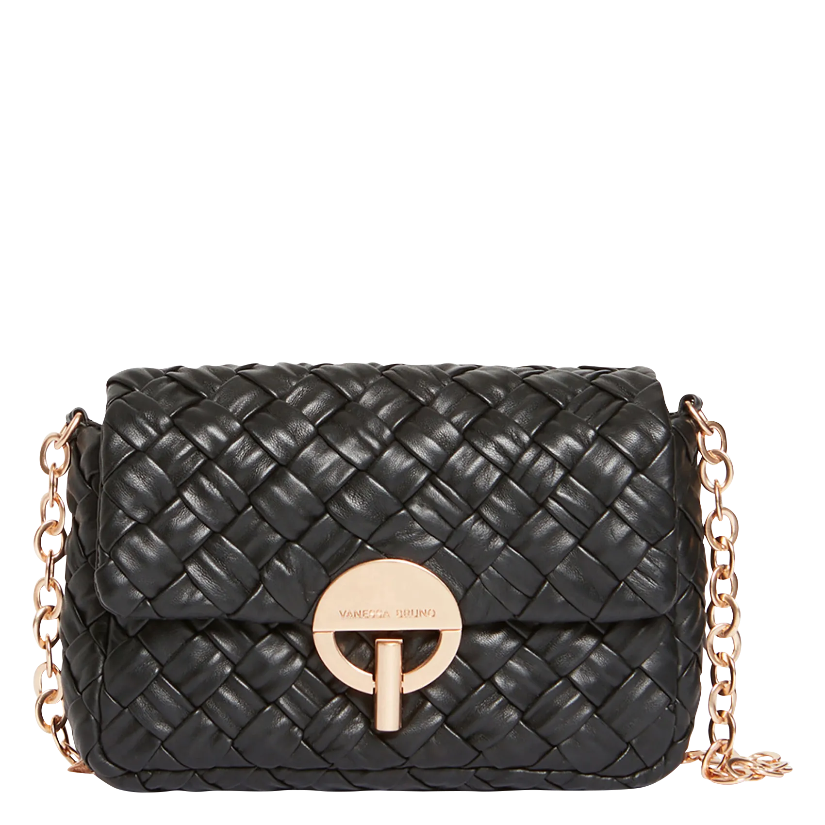 Metropolis Gilda - Umhängetasche aus geflochtenem Leder Schwarz MOON M