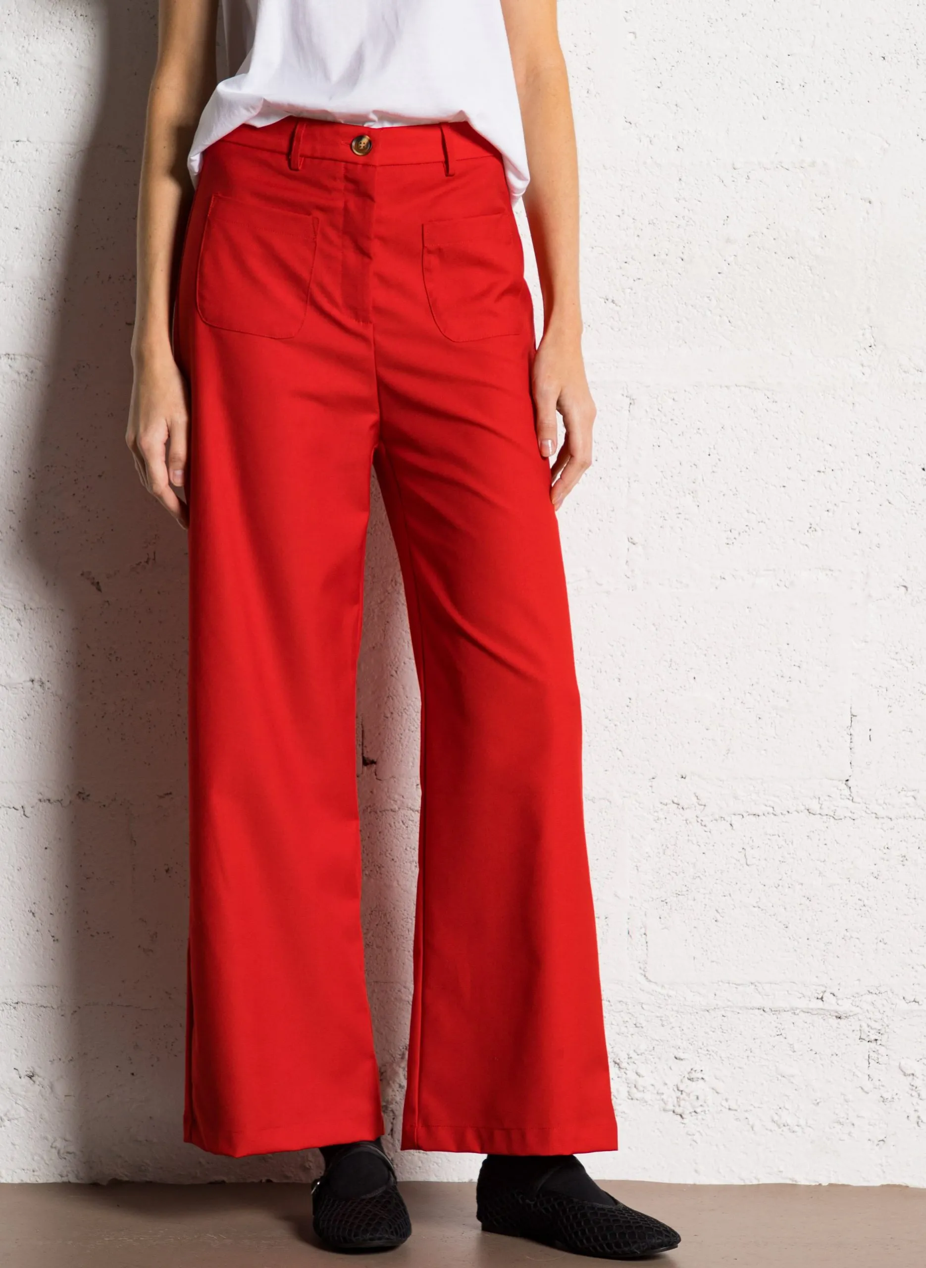 Gerade geschnittene Jeans - Baumwollstretch Rot SONNY