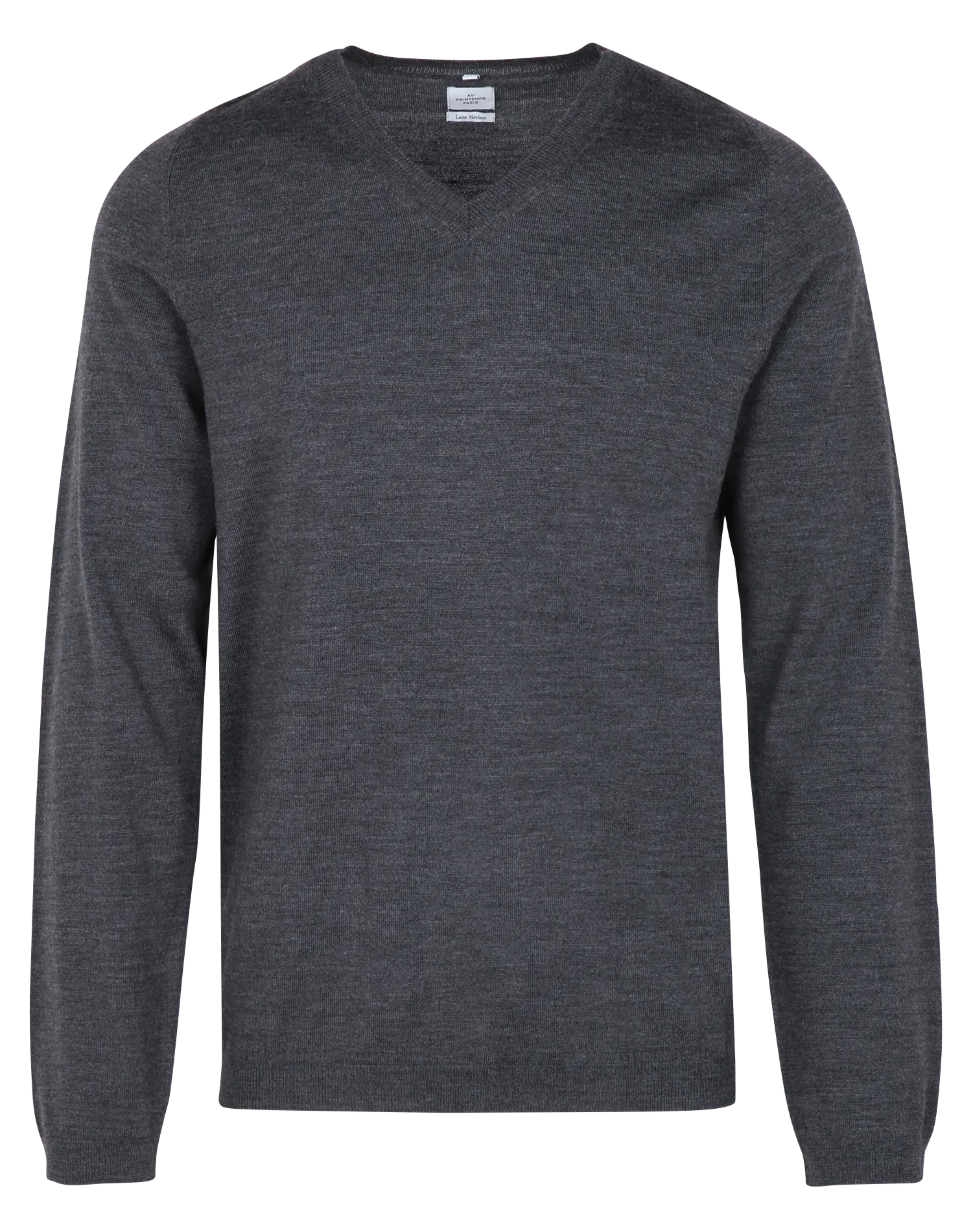 Wollpullover mit V-Ausschnitt, Regular Fit Grau