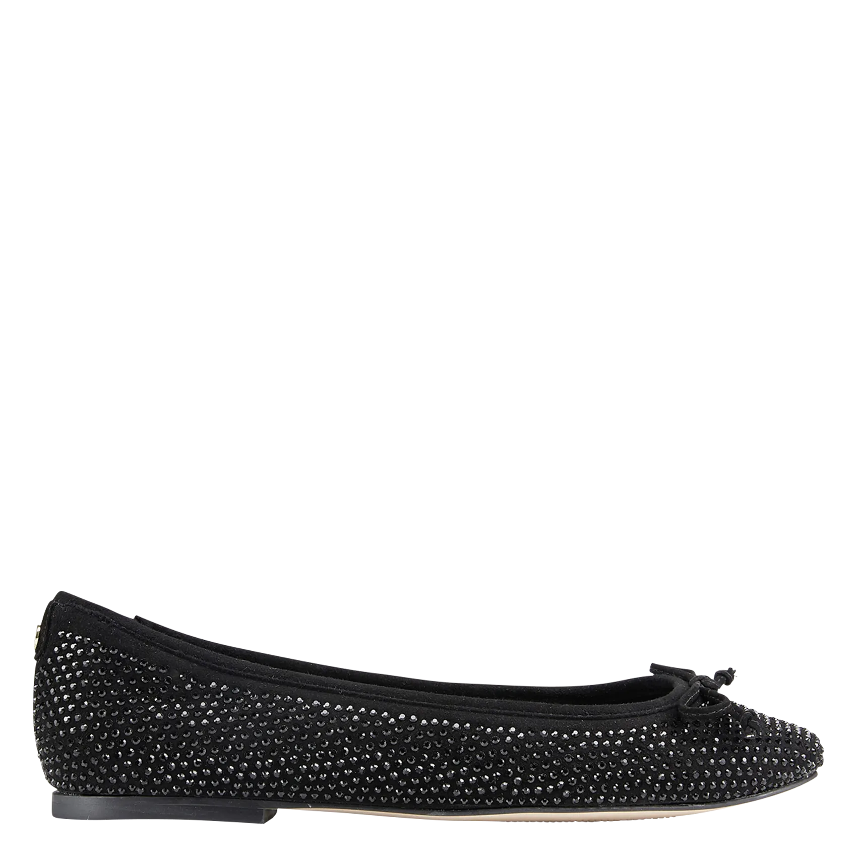 Lederballerinas mit Strass Schwarz ODINE