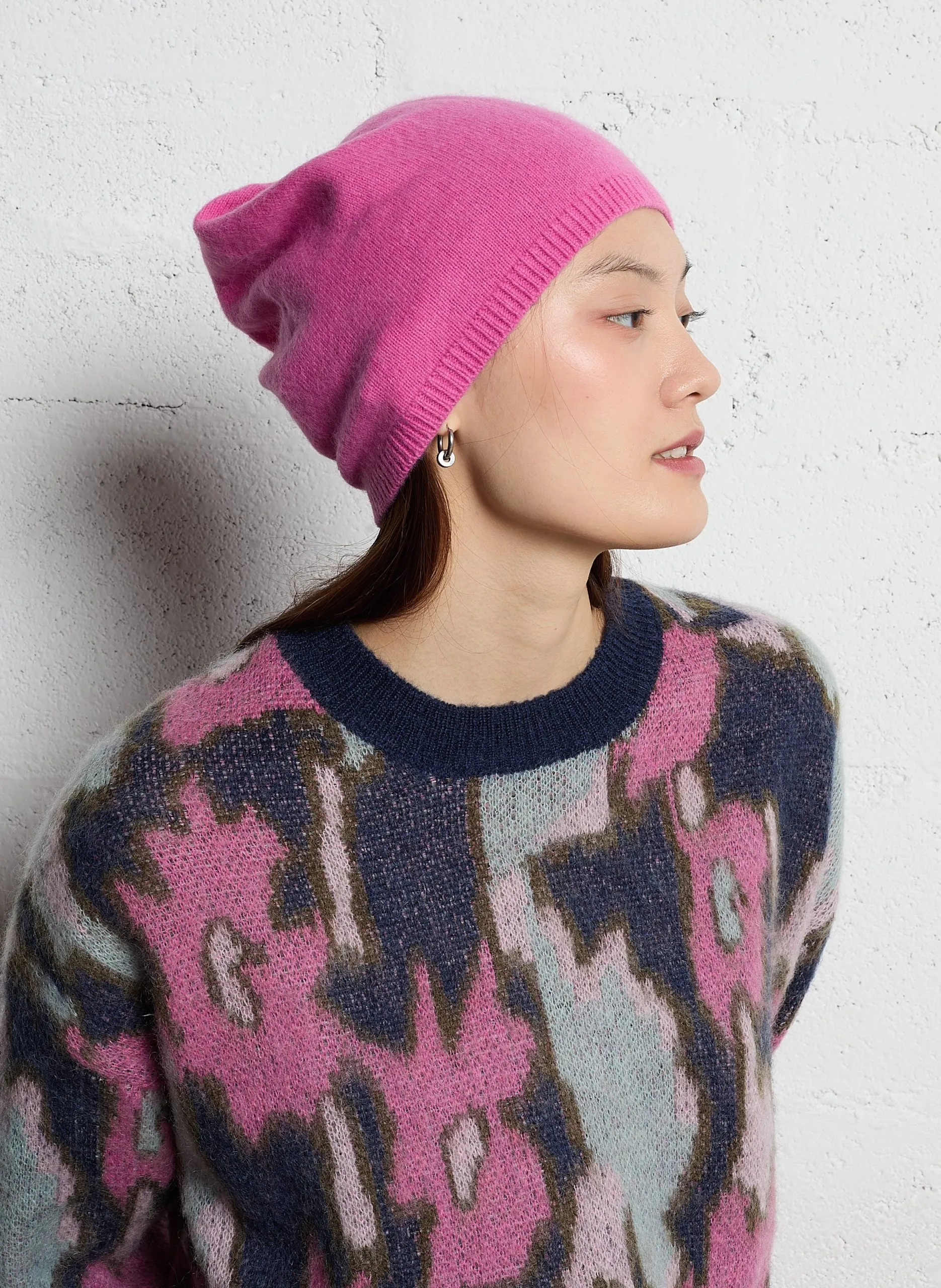 Mütze aus Wollmix Rosa