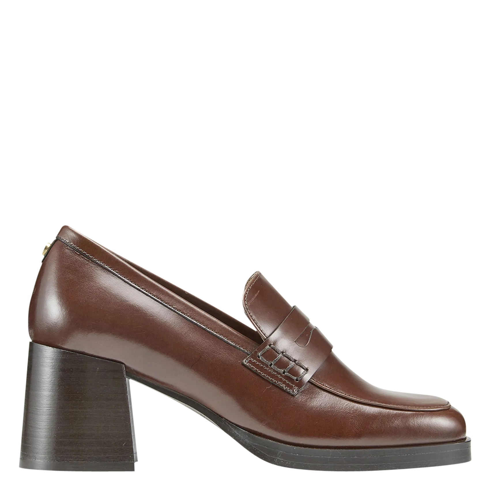 Ledermokassins mit Absatz Braun PILAR