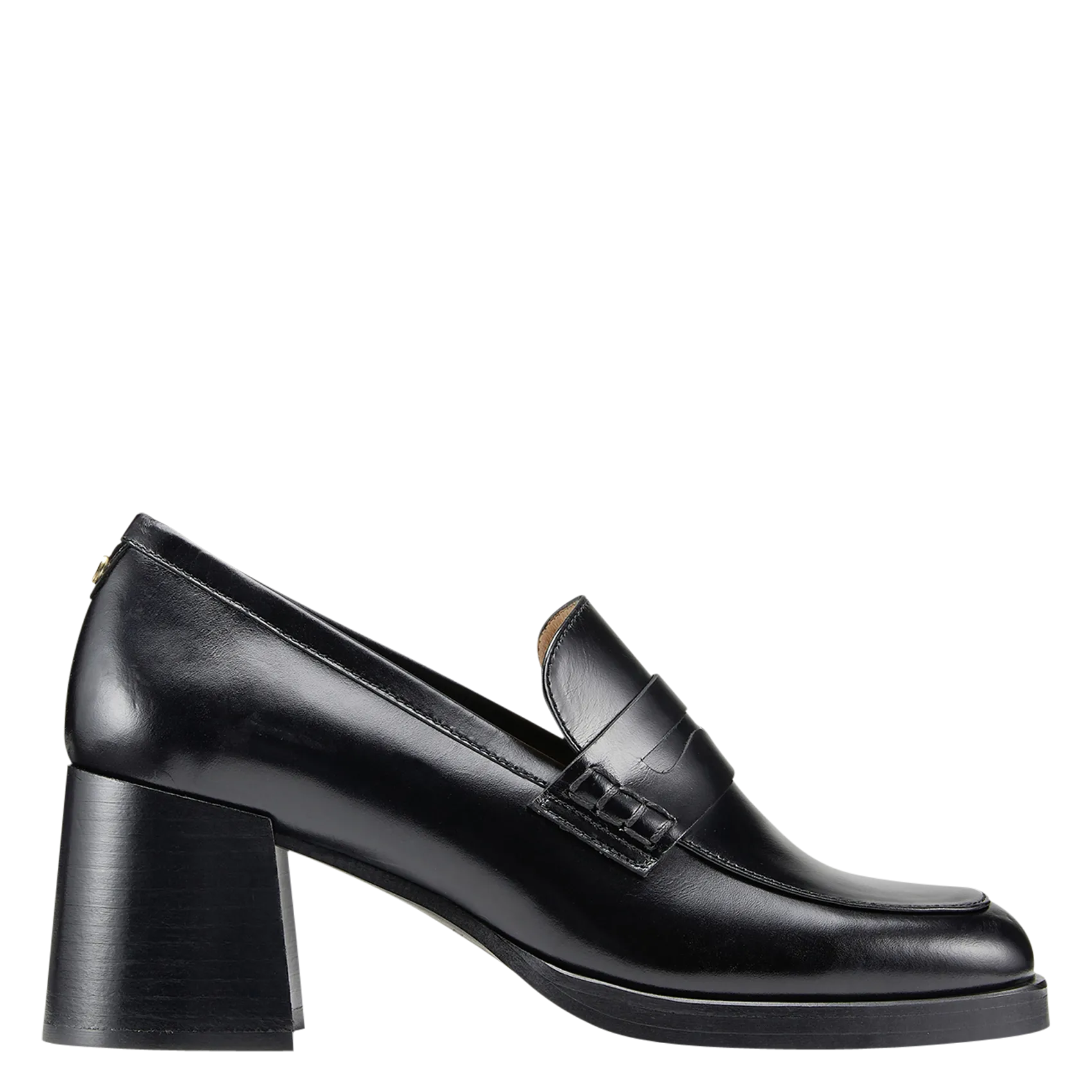 Ledermokassins mit Absatz Schwarz PILAR