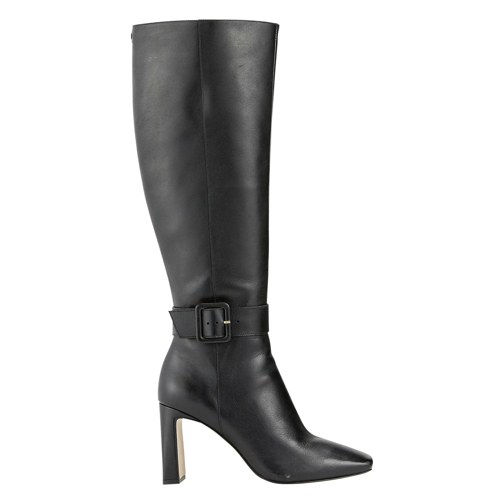 Hohe Stiefel mit Schnallen aus Leder Schwarz BELMA