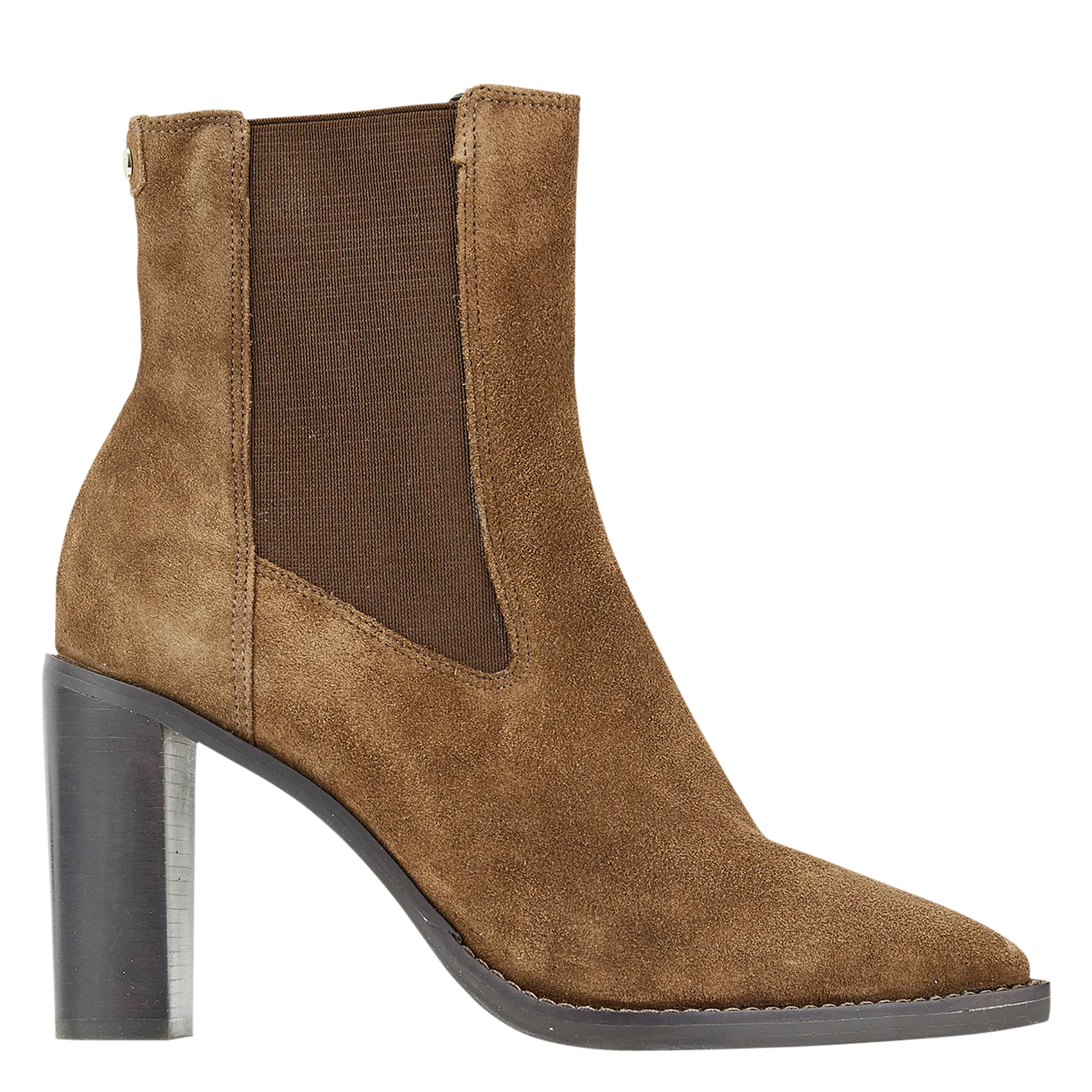 Veloursleder-Stiefeletten mit Absatz Braun BETTY
