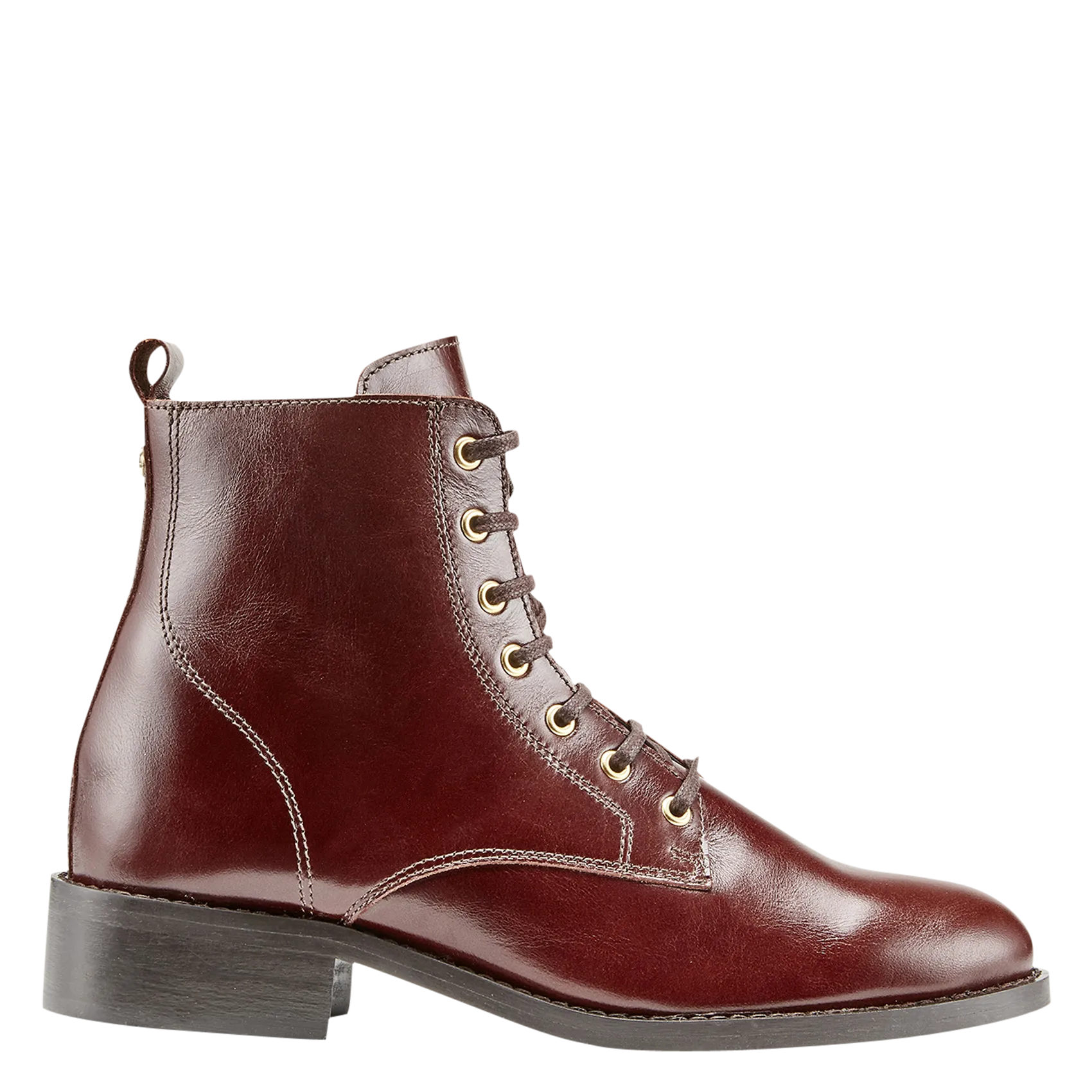 Flache Lackleder-Stiefeletten Braun FIBI2