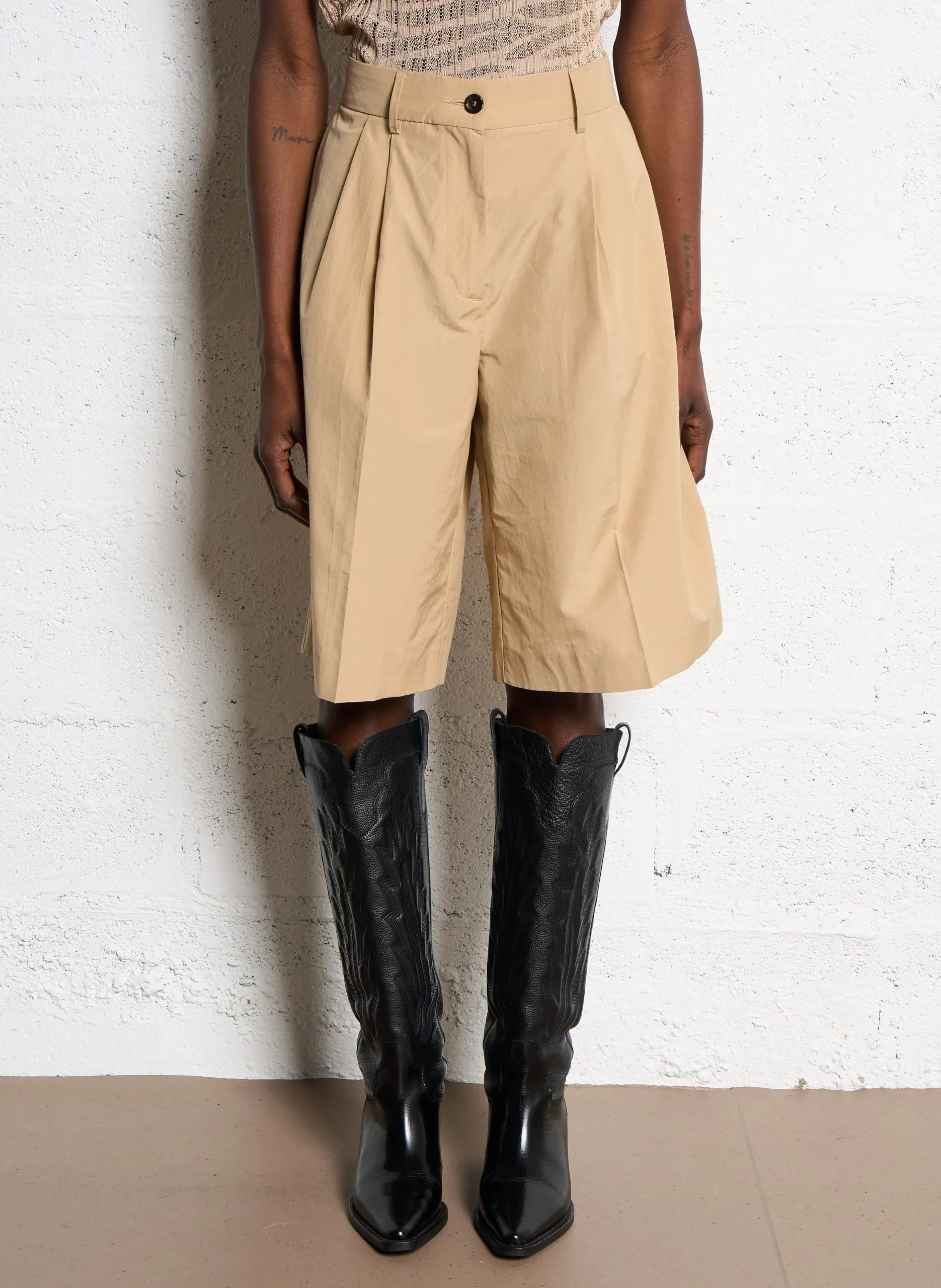 Bermuda-Anzug aus Baumwollmischung Beige ARENDAL