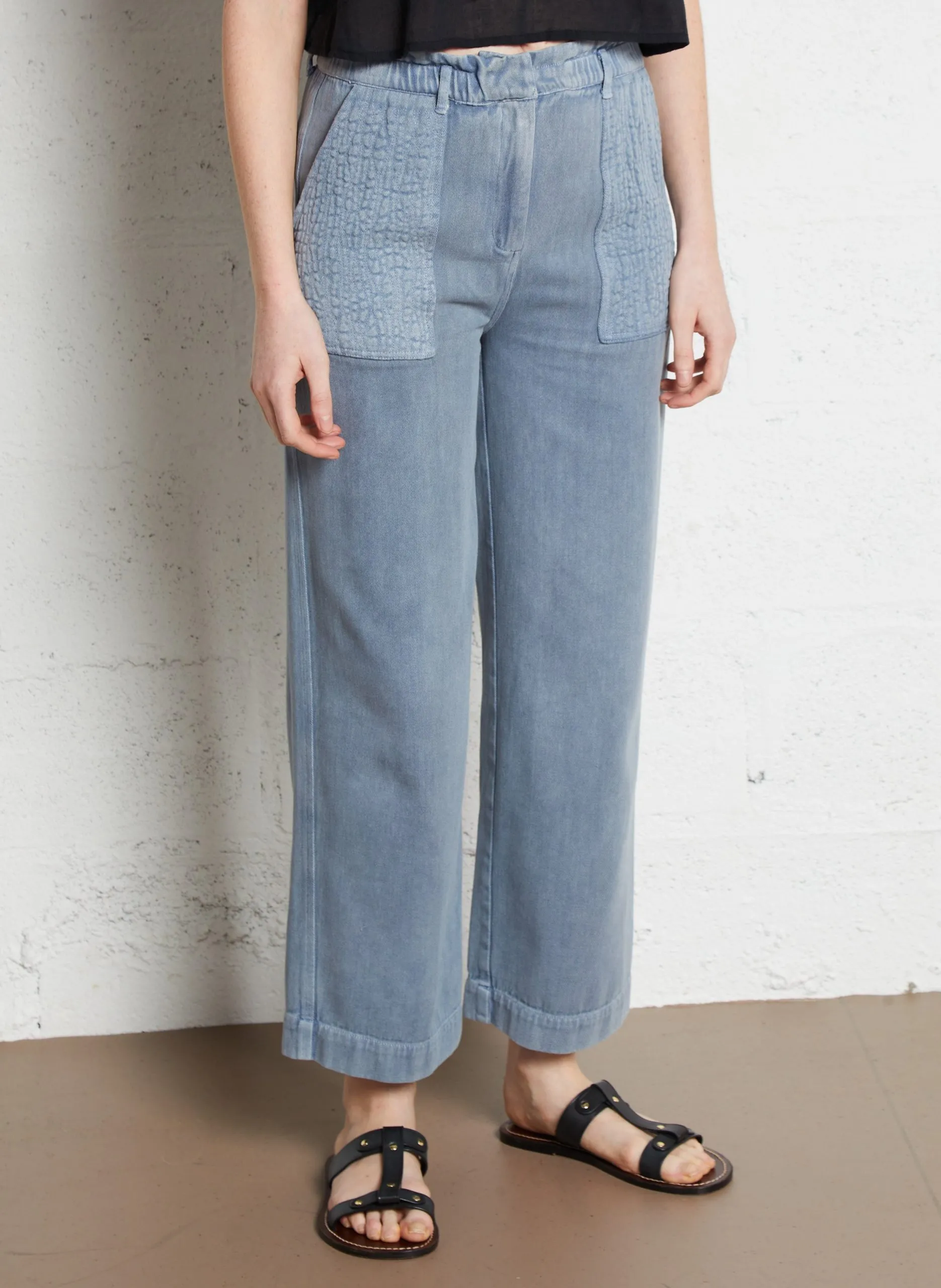 Gerade geschnittene Baumwollhose Grau ARLOVIE