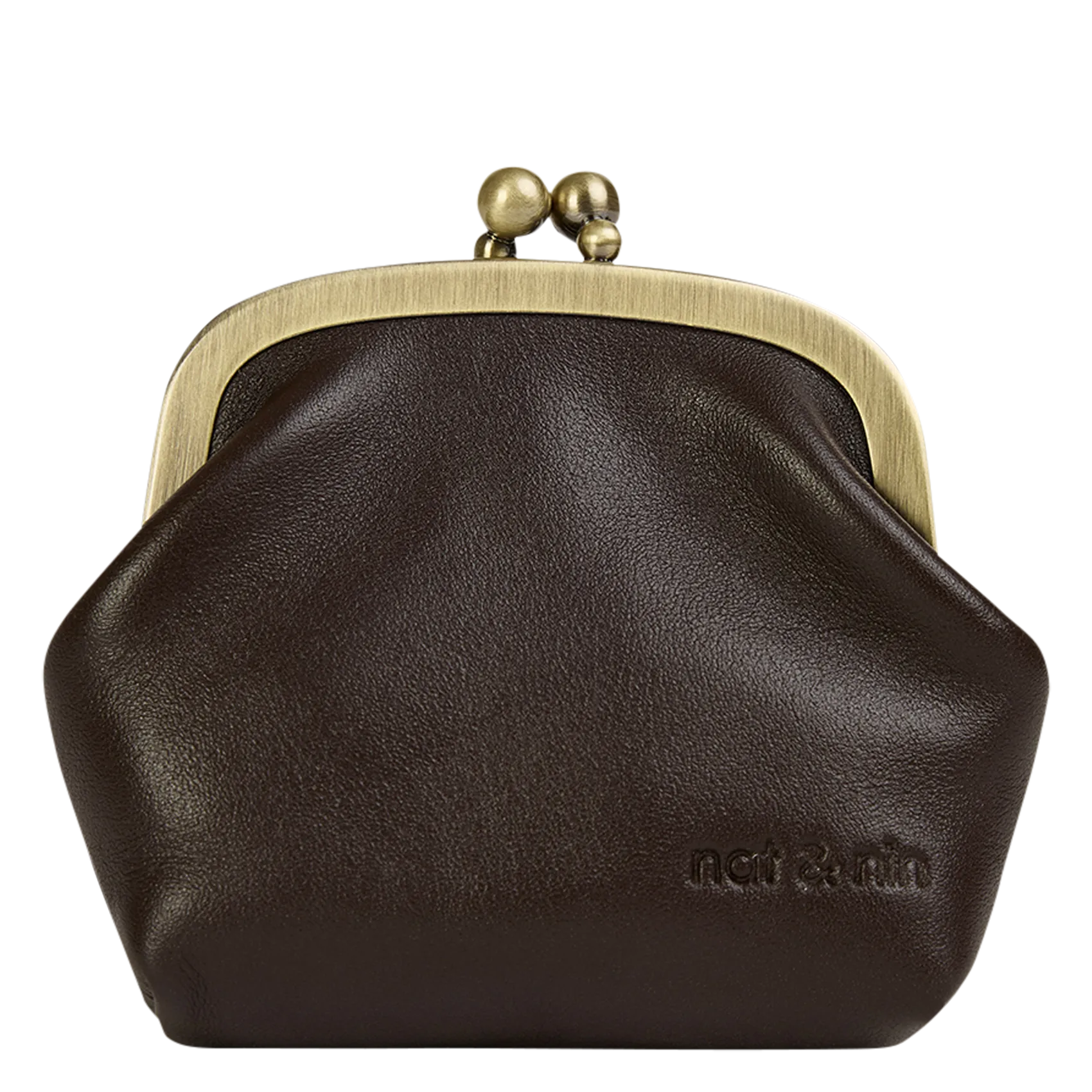 Leder-Geldbeutel Braun BIBI