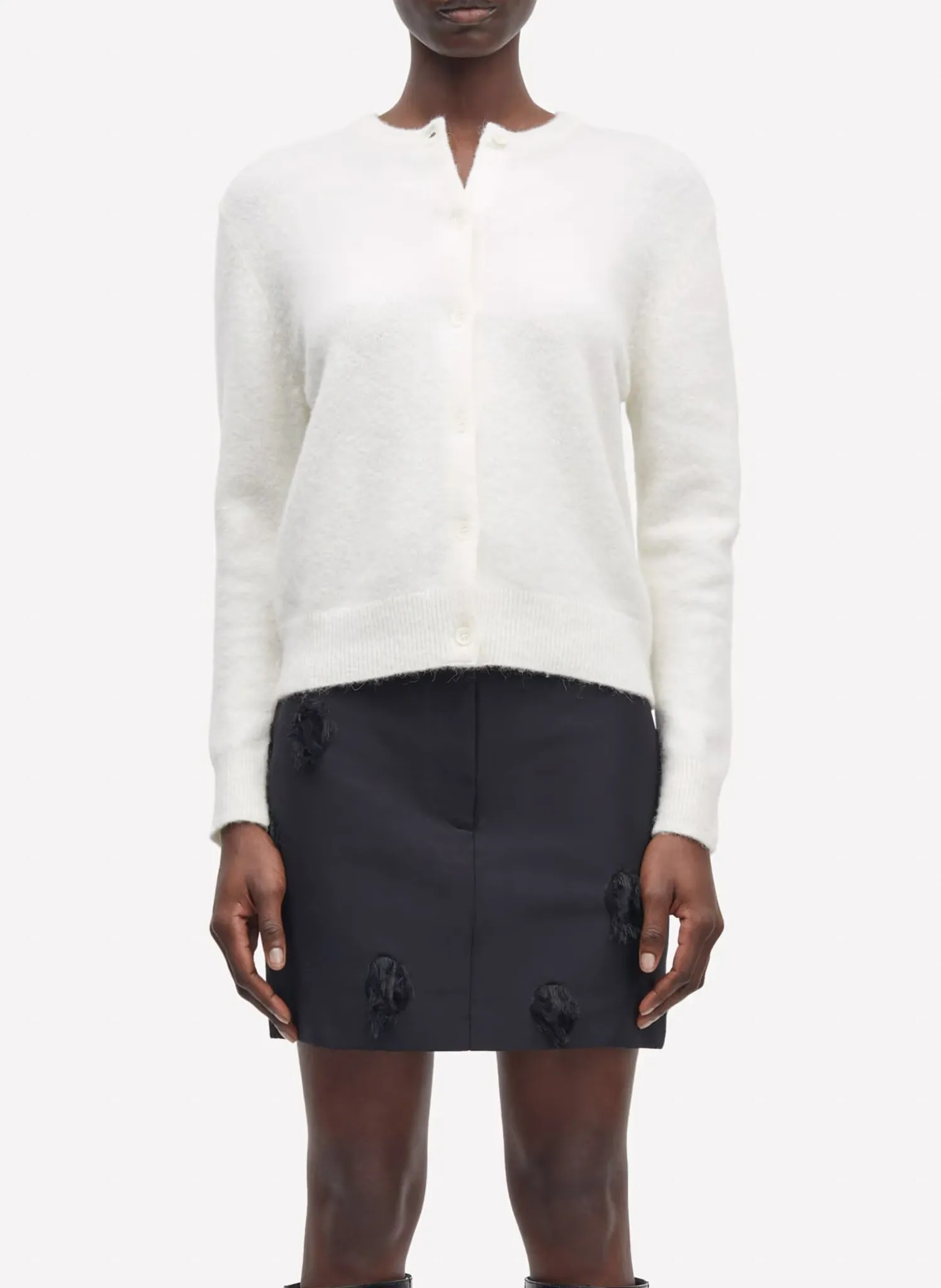 Cardigan aus Wollmix Weiss NOR