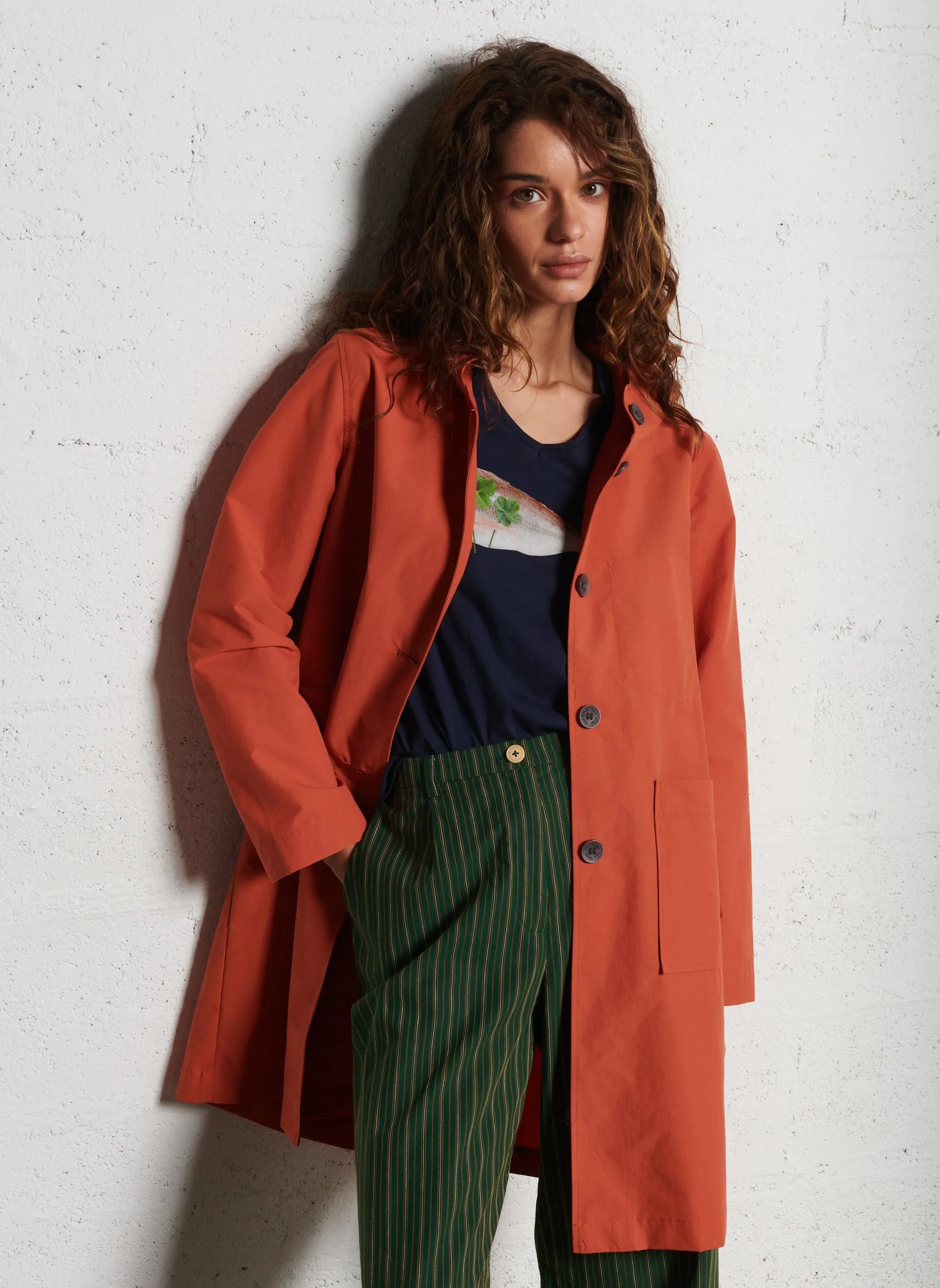 Istanbul - Trenchcoat mit Kapuze Orange