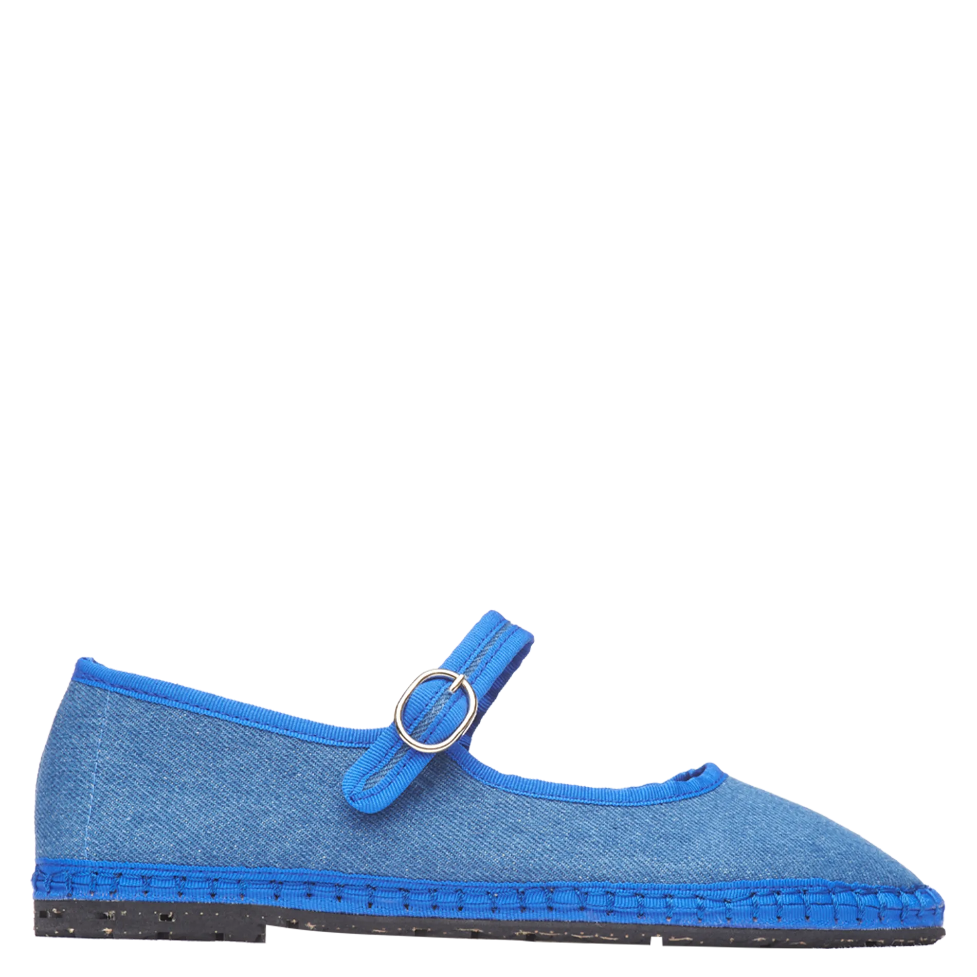 Ballerinas aus Baumwolldenim Blau SOSHI